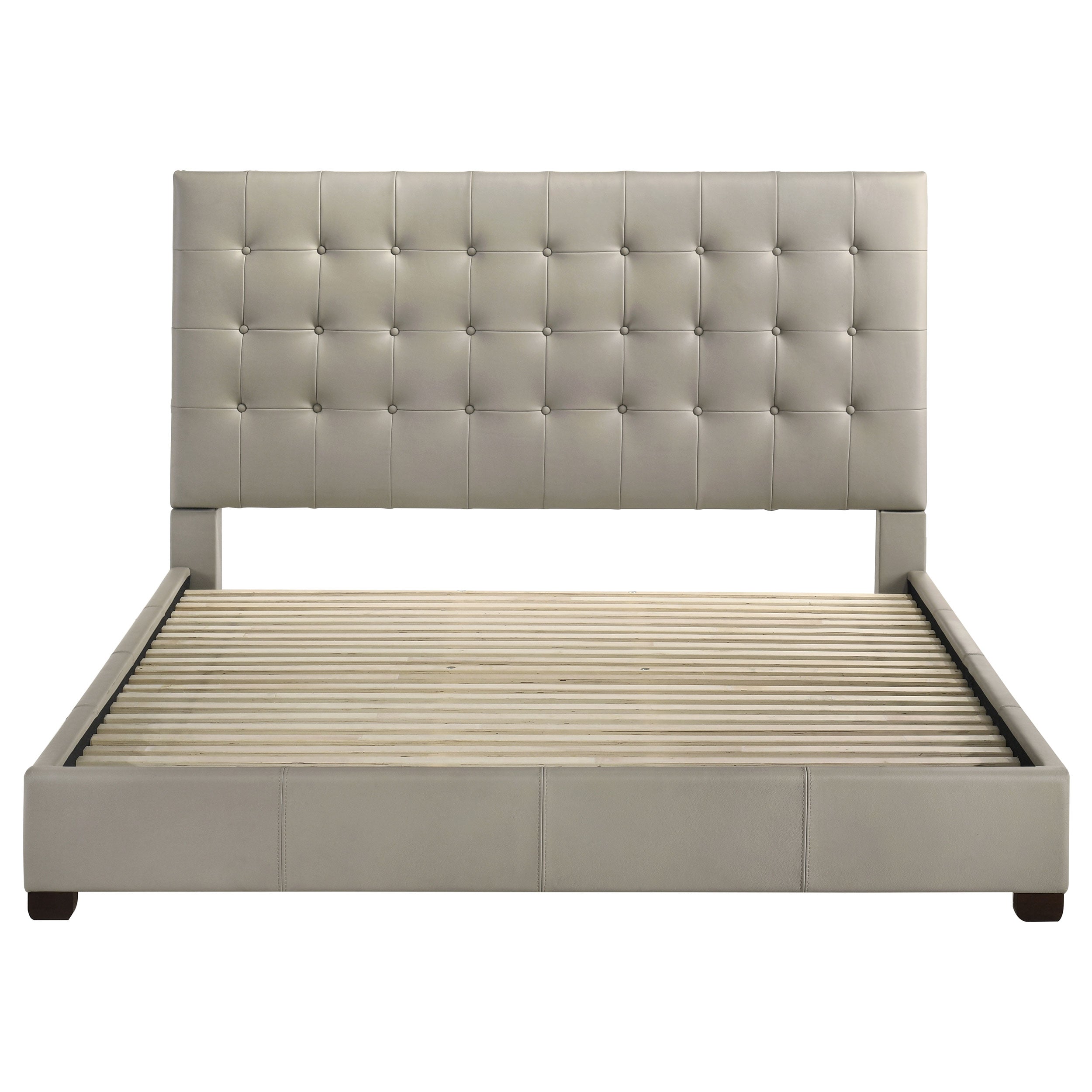 Medley Genuine Leather Eastern King Platform Bed Tan — view 4