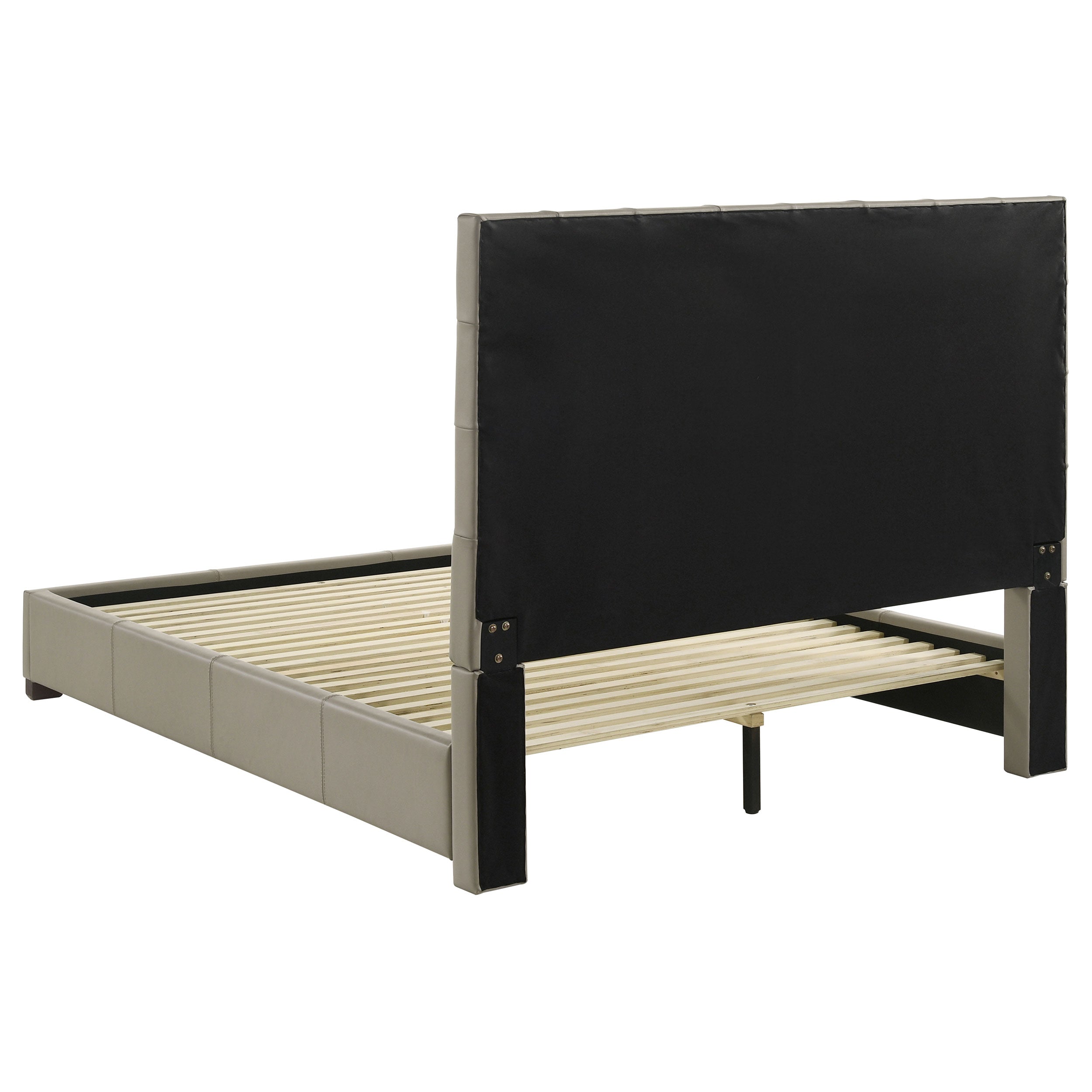 Medley Genuine Leather Queen Panel Platform Bed Tan — view 5