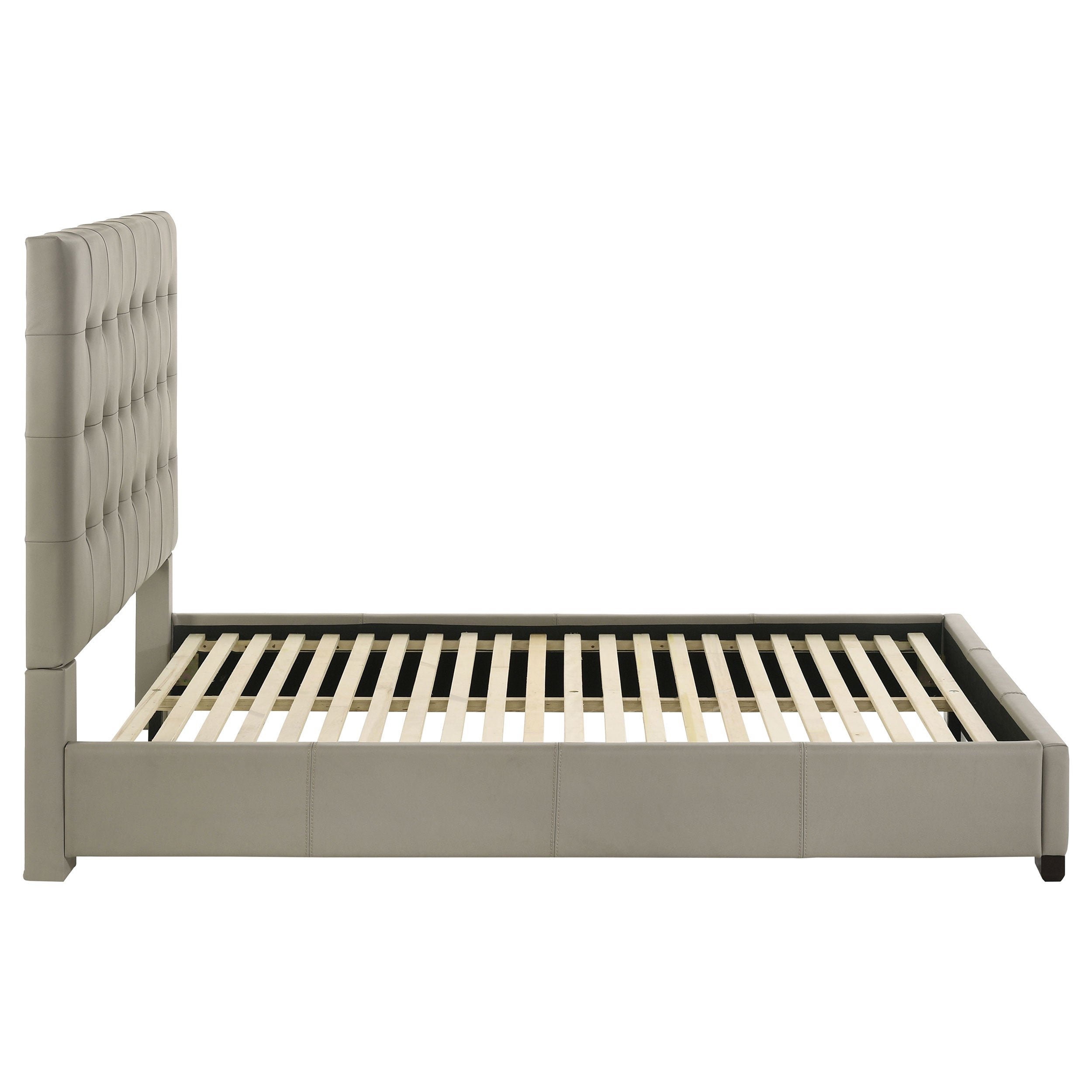 Medley Genuine Leather Queen Panel Platform Bed Tan — view 6