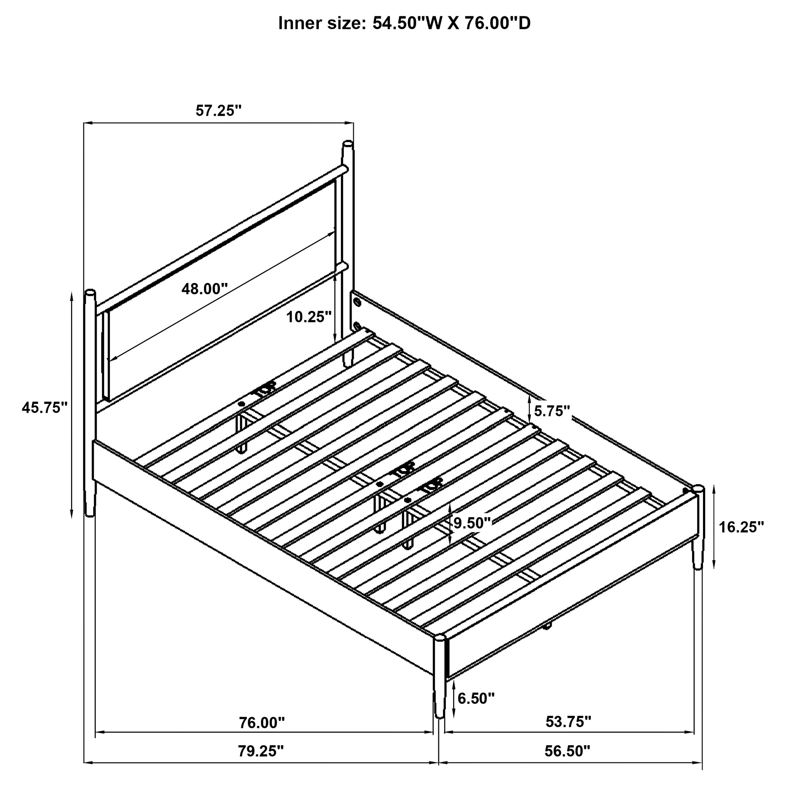 Mason 46-inch Full Panel Platform Bed Grey and Light Brown — view 10