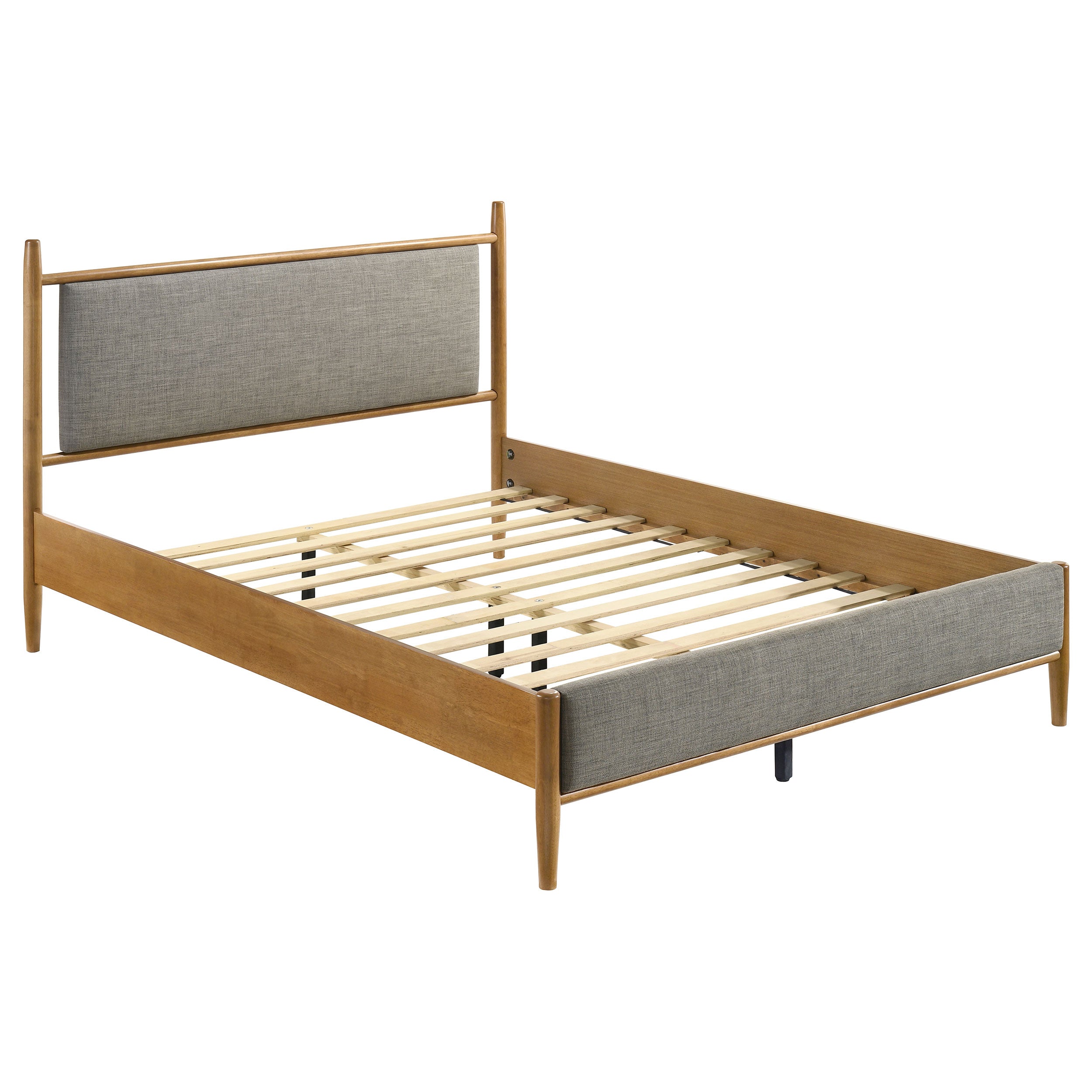 Mason 46-inch Queen Panel Platform Bed Grey and Light Brown — view 1