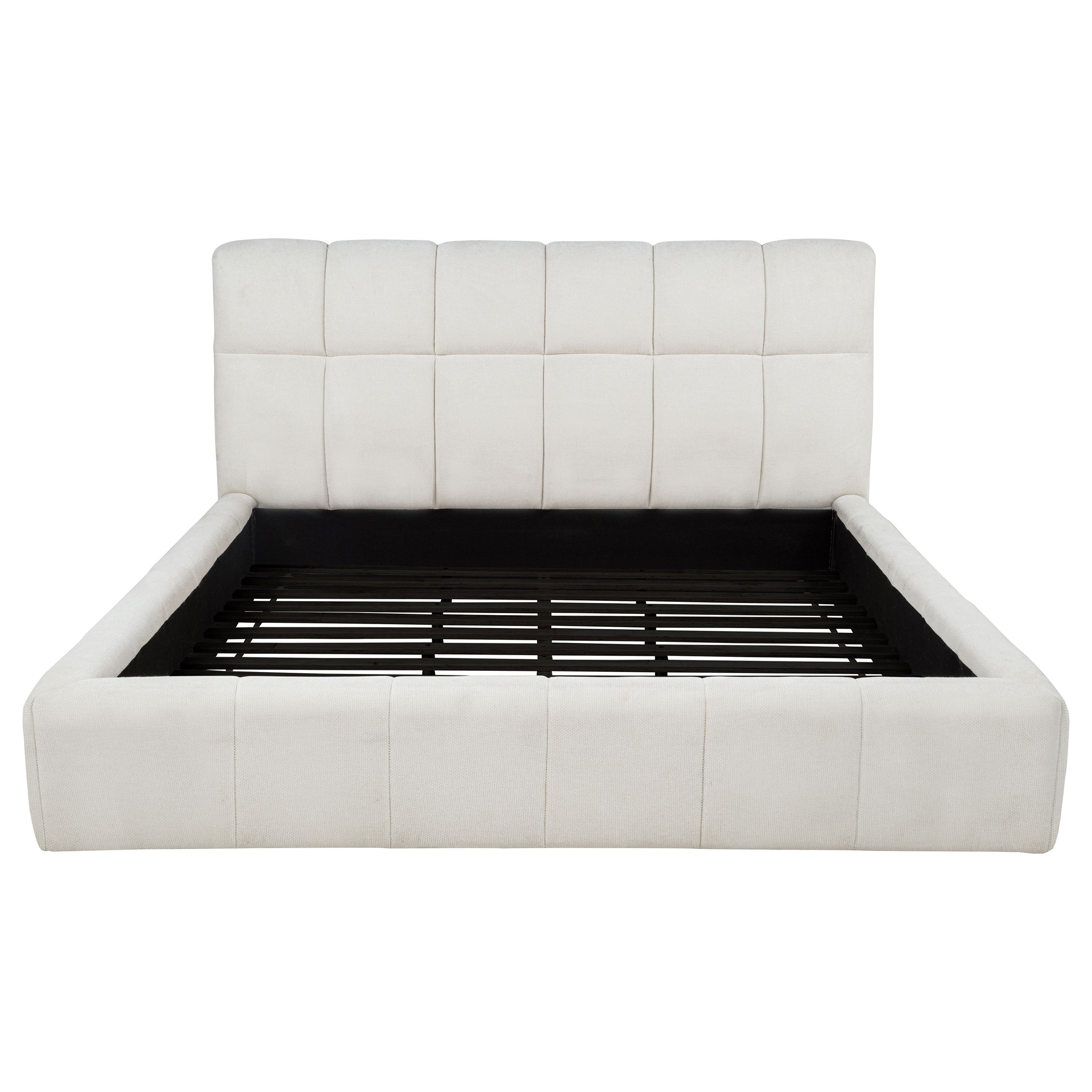Nollet 48-inch Upholstered Eastern King Platform Bed Cream — view 4