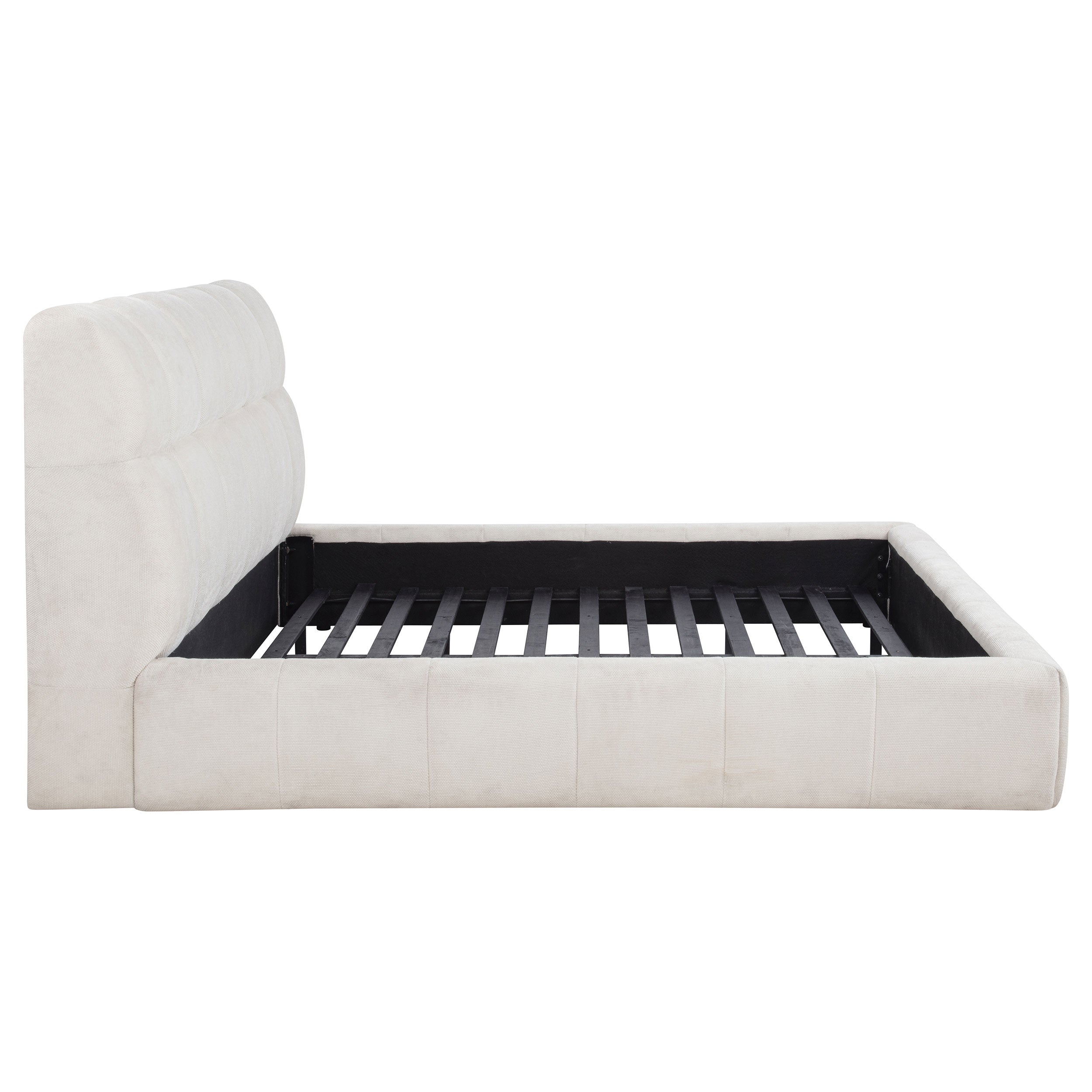 Nollet 48-inch Upholstered California King Platform Bed Cream — view 6