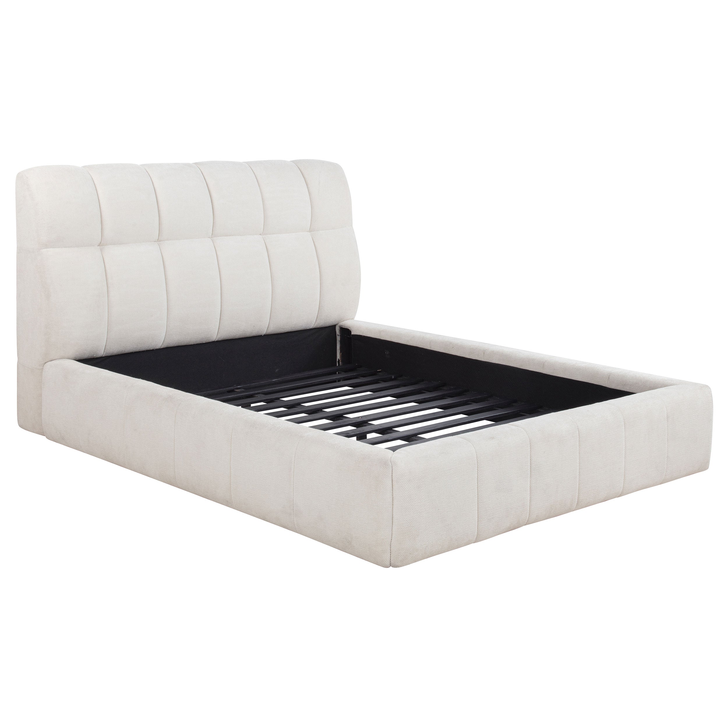 Nollet 48-inch Upholstered Queen Panel Platform Bed Cream — view 1