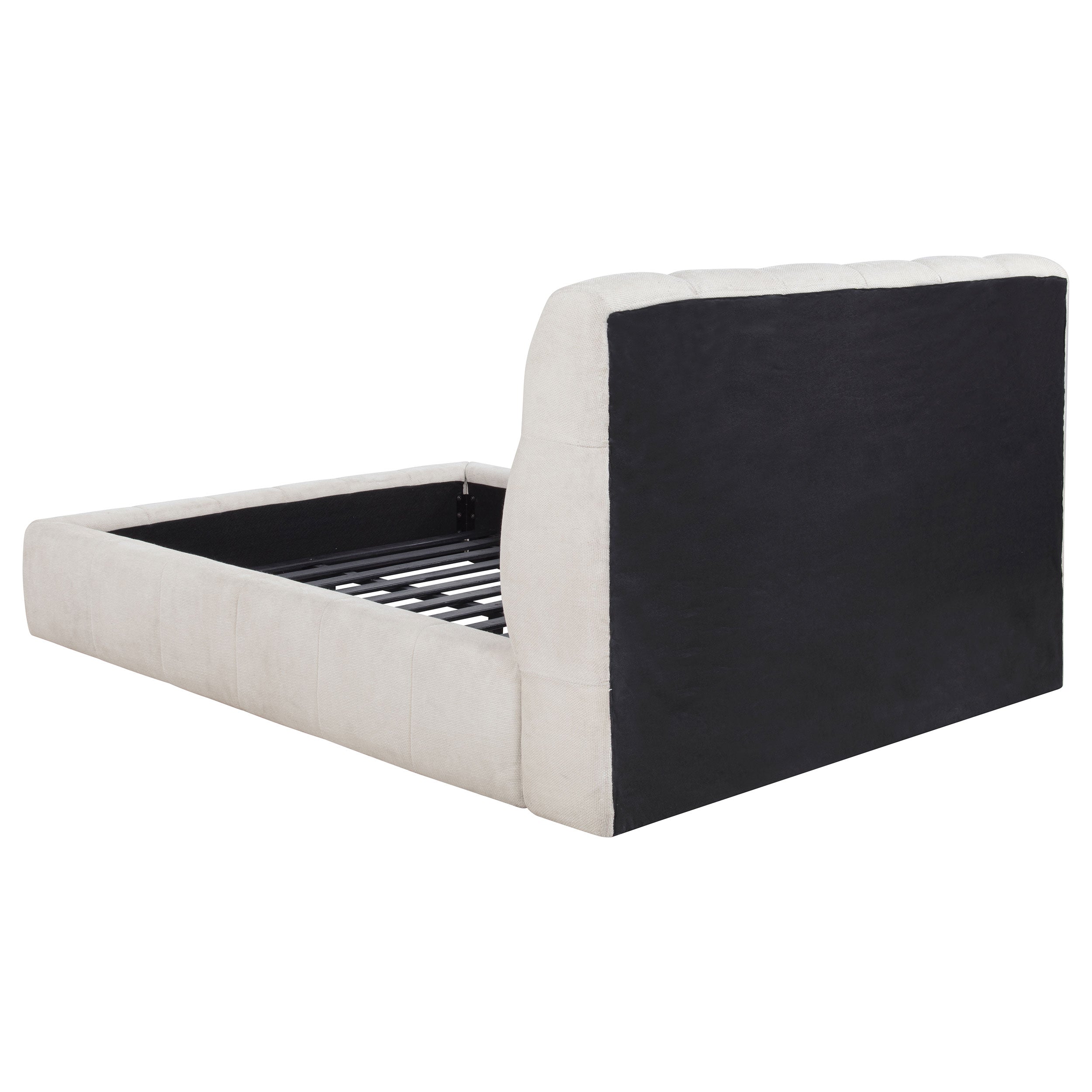 Nollet 48-inch Upholstered Queen Panel Platform Bed Cream — view 5