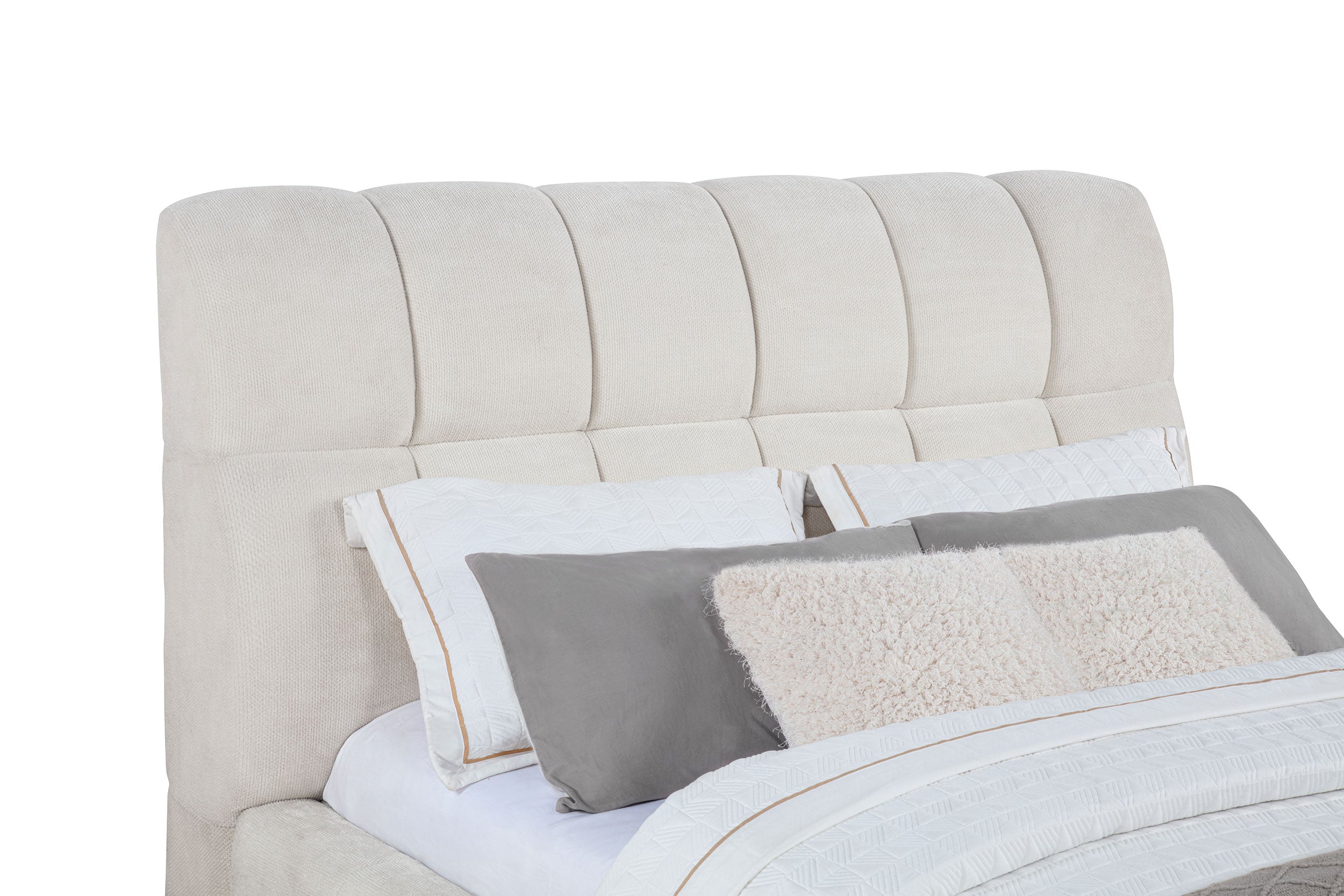 Nollet 48-inch Upholstered Queen Panel Platform Bed Cream — view 7