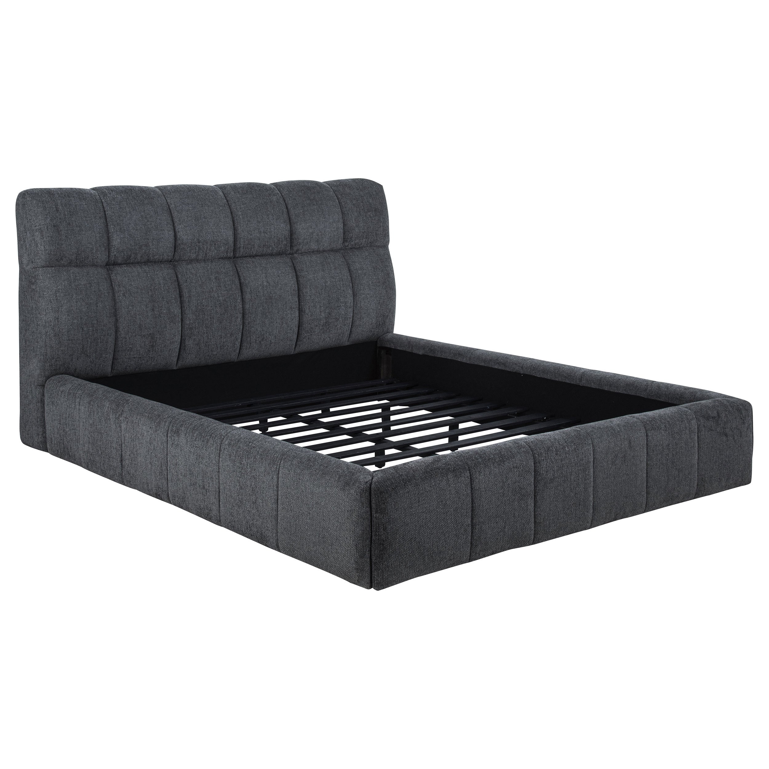 Nollet 48-inch Upholstered Eastern King Platform Bed Grey — view 3