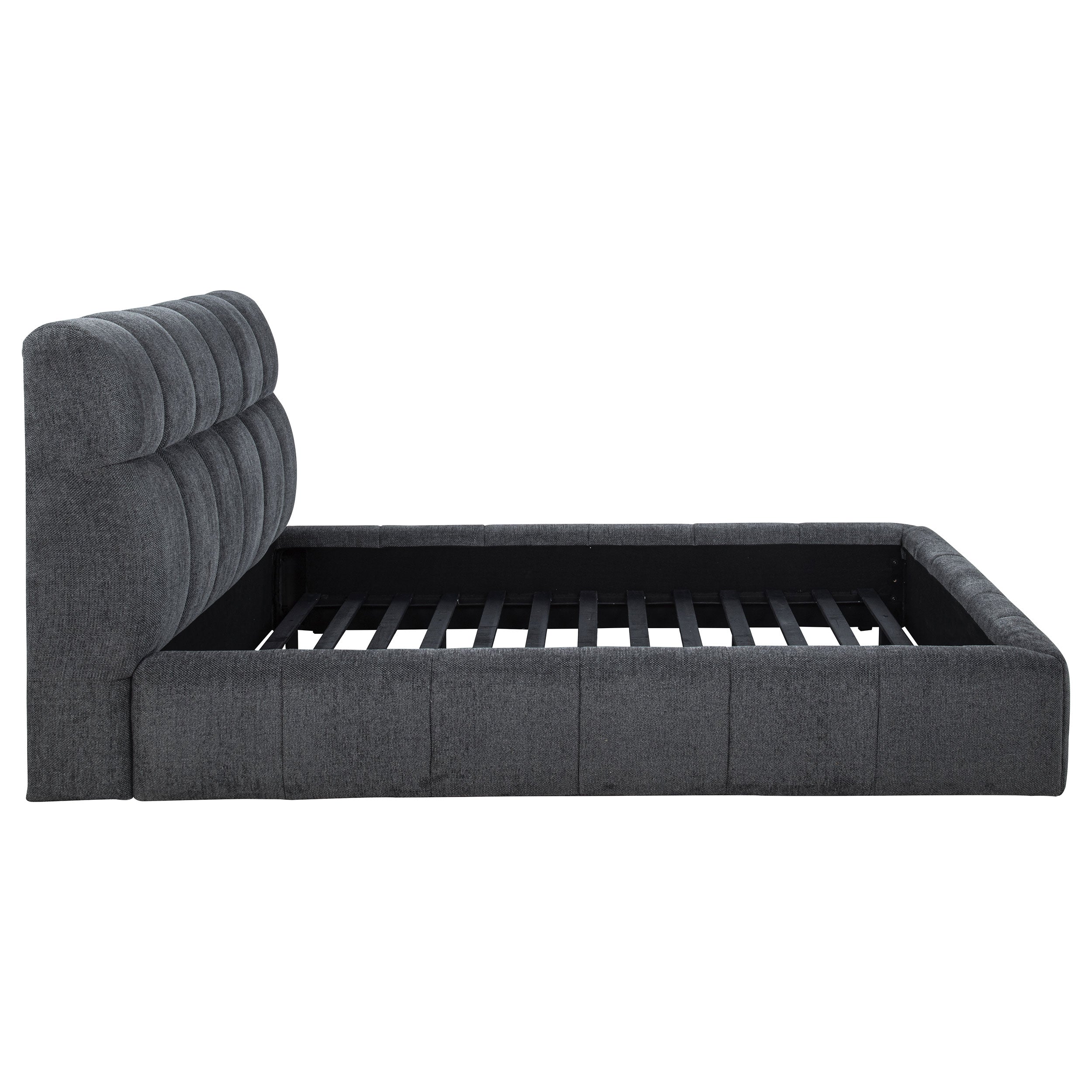 Nollet 48-inch Upholstered Eastern King Platform Bed Grey — view 6