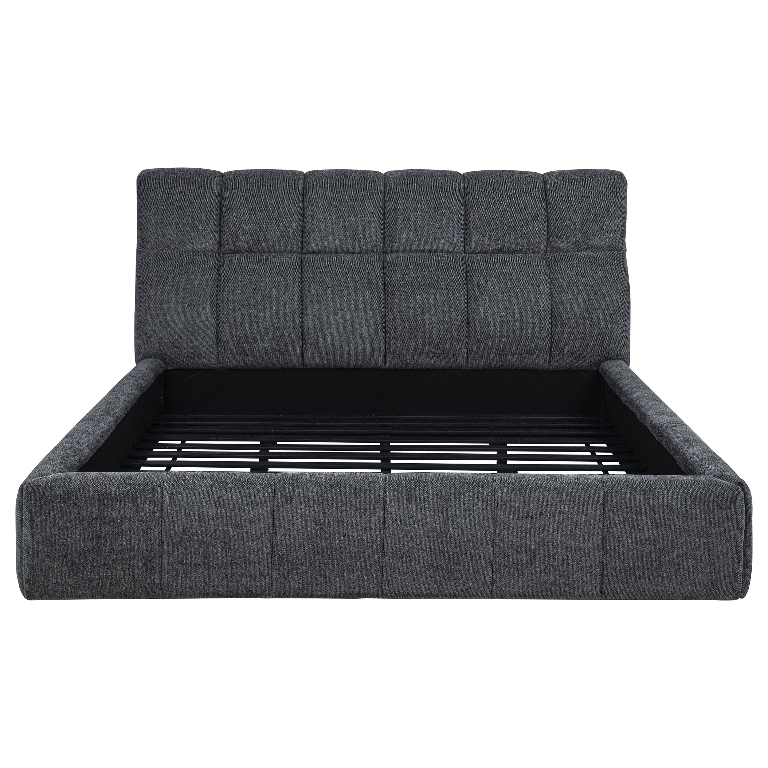 Nollet 48-inch Upholstered California King Platform Bed Grey — view 4
