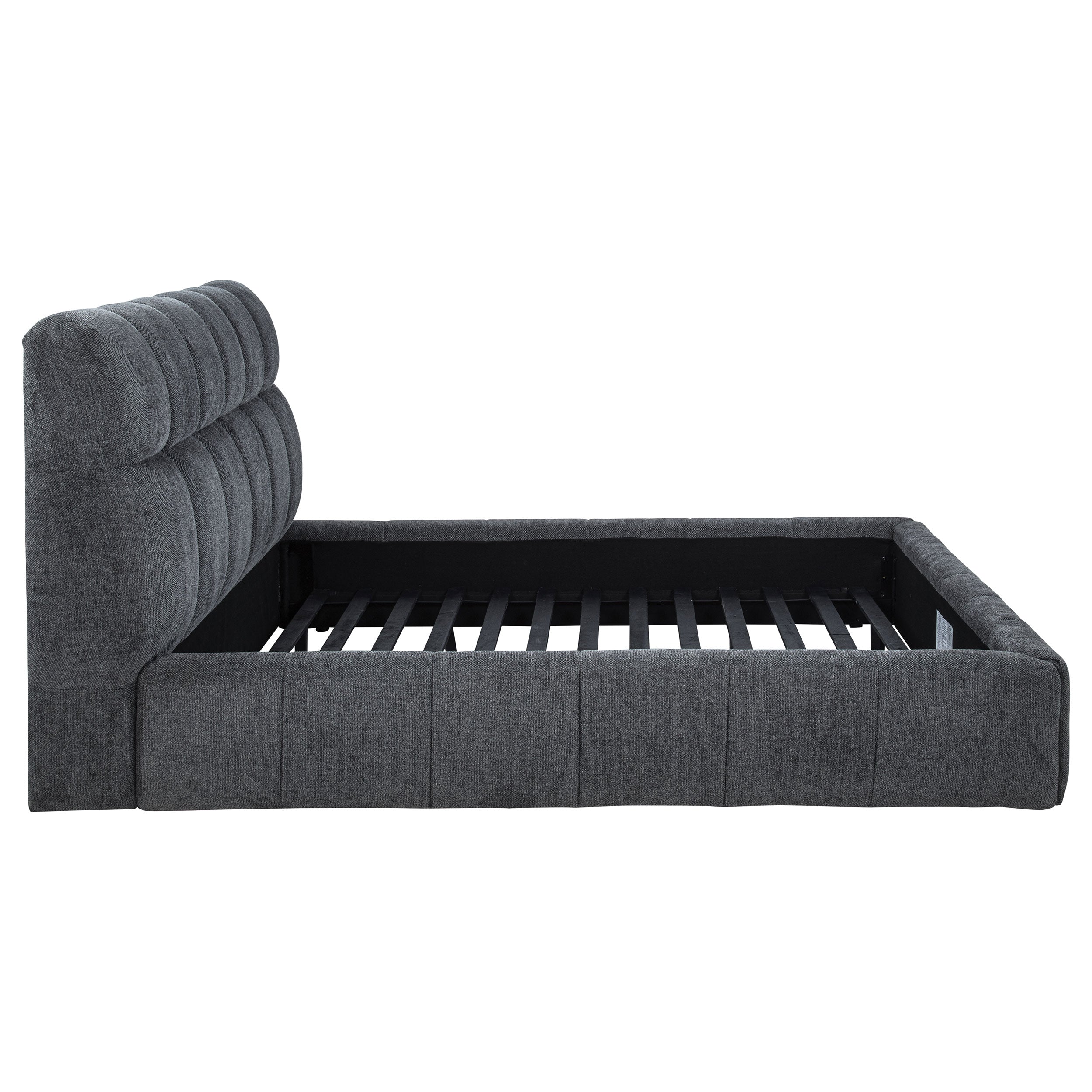 Nollet 48-inch Upholstered California King Platform Bed Grey — view 6