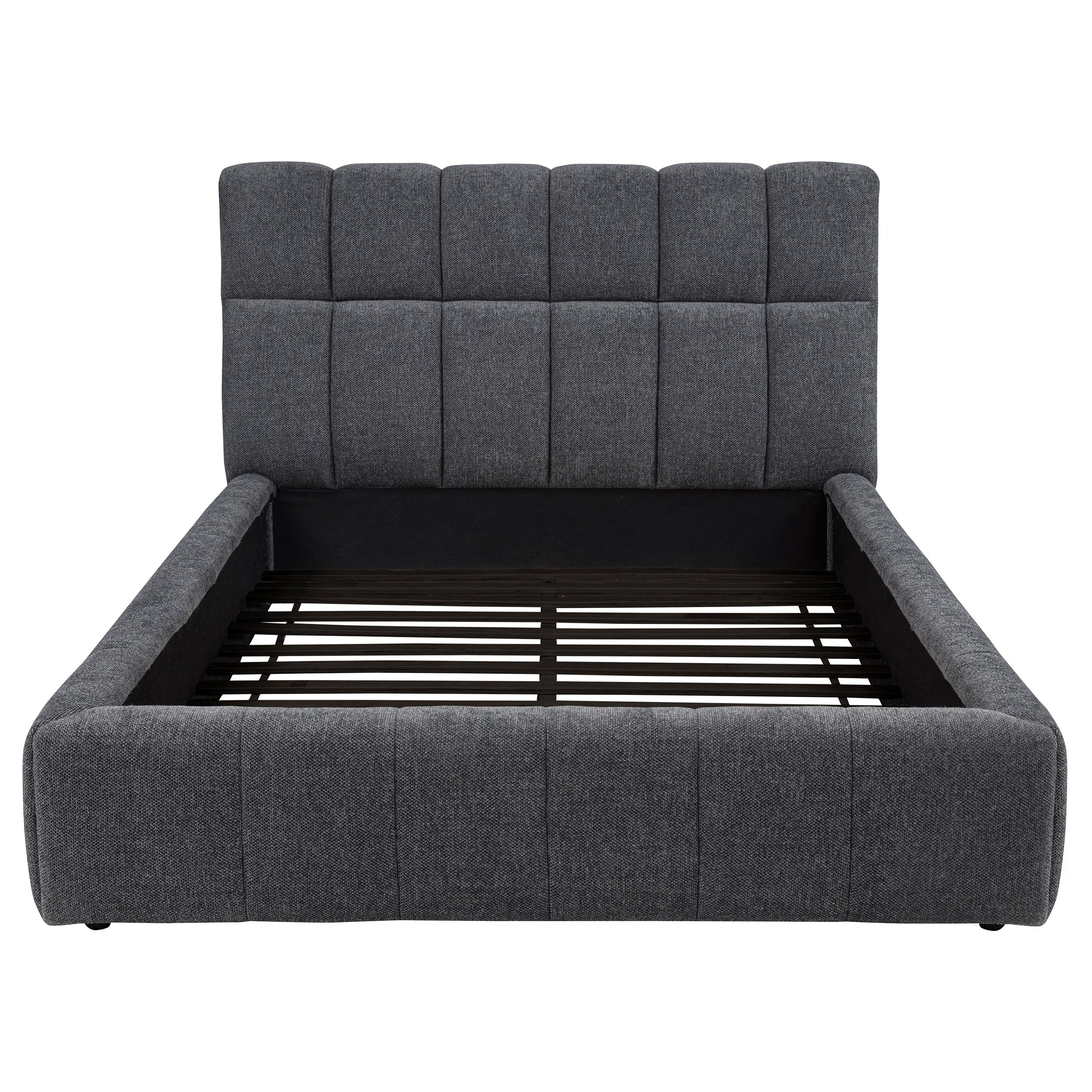 Nollet 48-inch Upholstered Queen Panel Platform Bed Grey — view 4