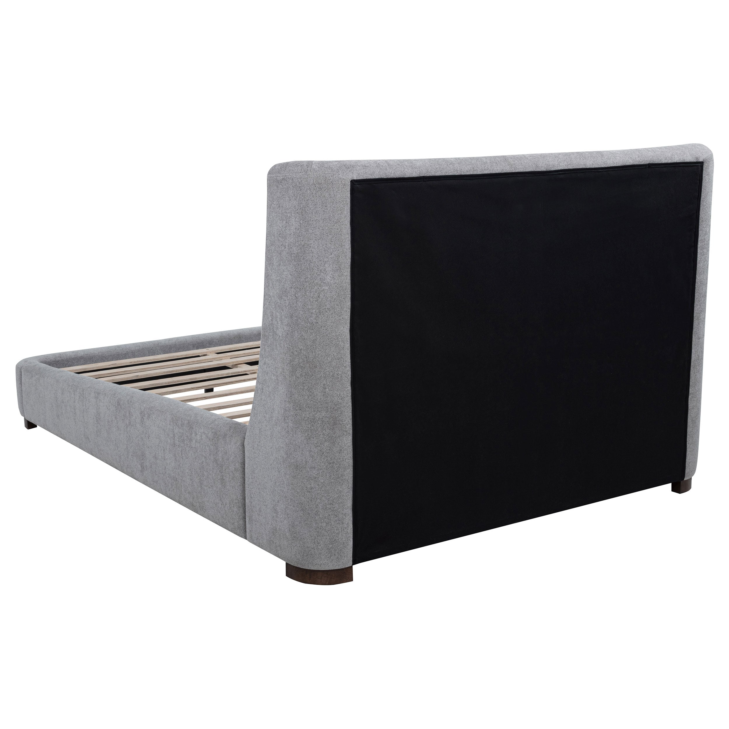 Rennes Upholstered Queen Wingback Platform Bed Grey — view 5