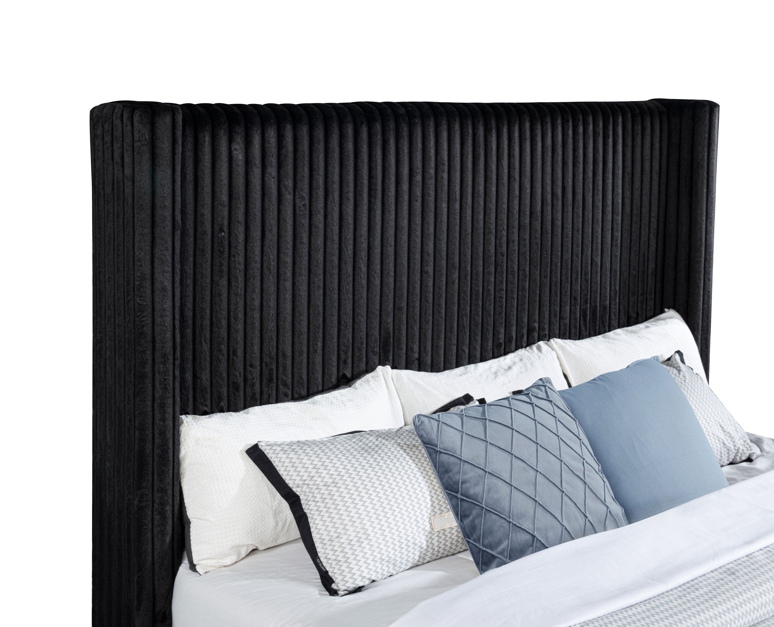 Centergrove Upholstered Eastern King Wingback TV Bed Black — view 9