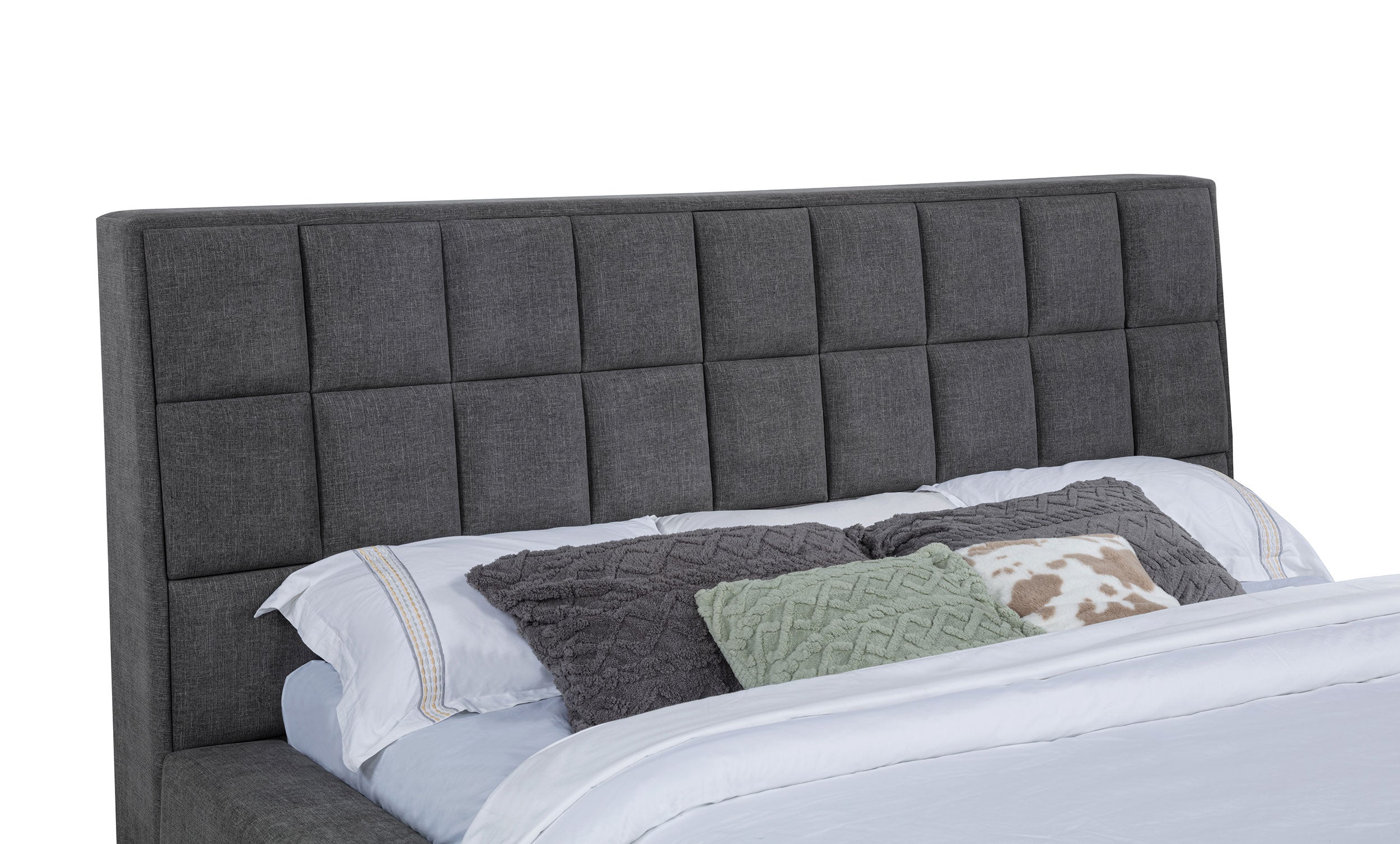 Dreux Upholstered California King Panel Platform Bed Grey — view 9