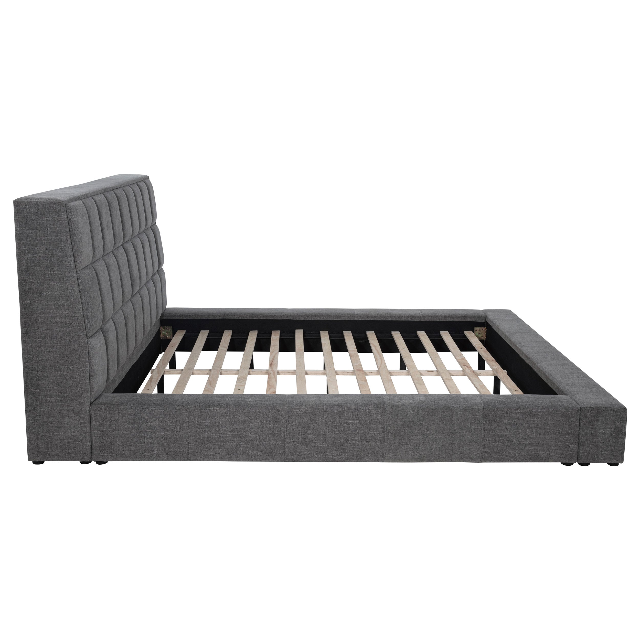 Dreux Upholstered Queen Panel Platform Bed Grey — view 8