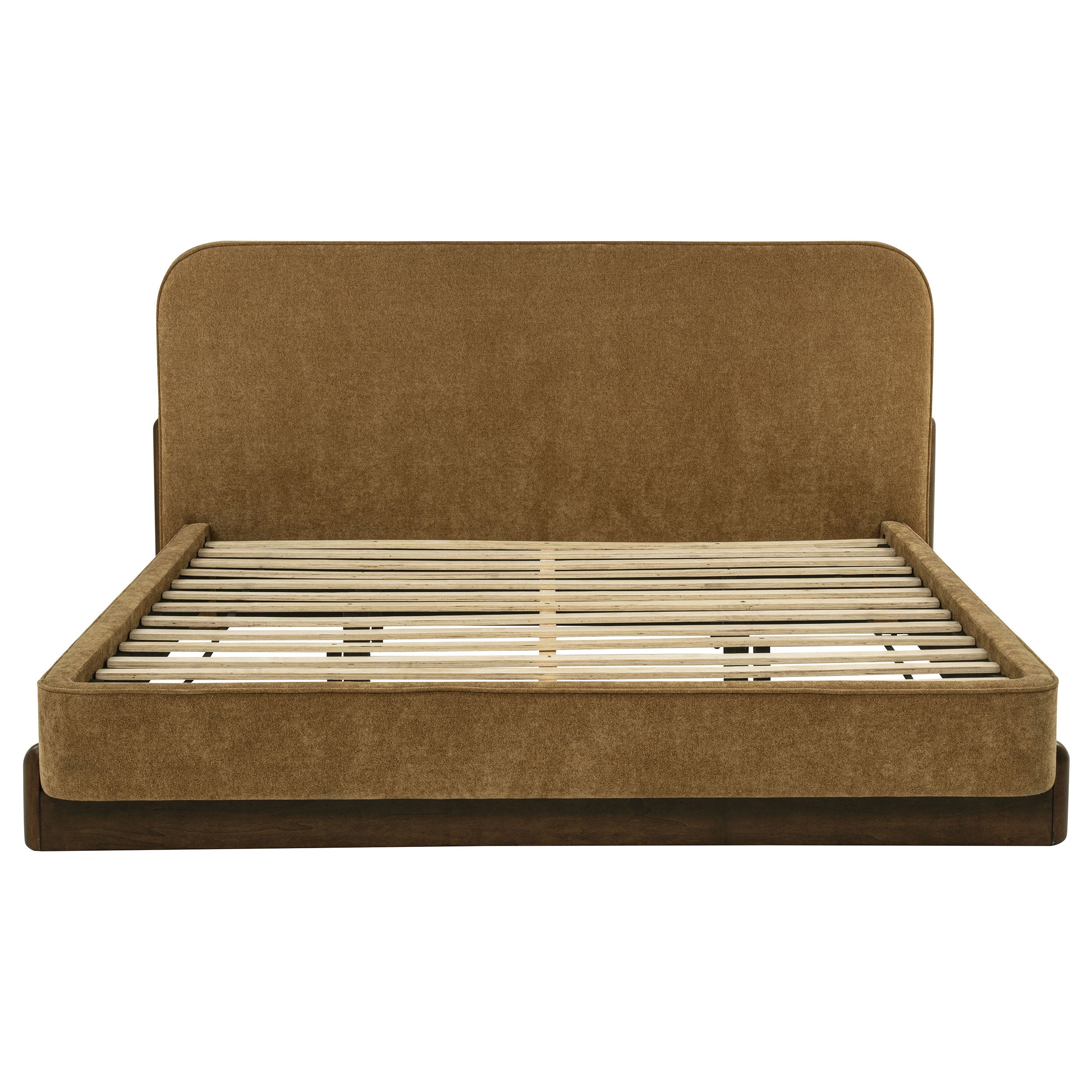 Baldacci Upholstered Eastern King Platform Bed Curry and Walnut — view 4