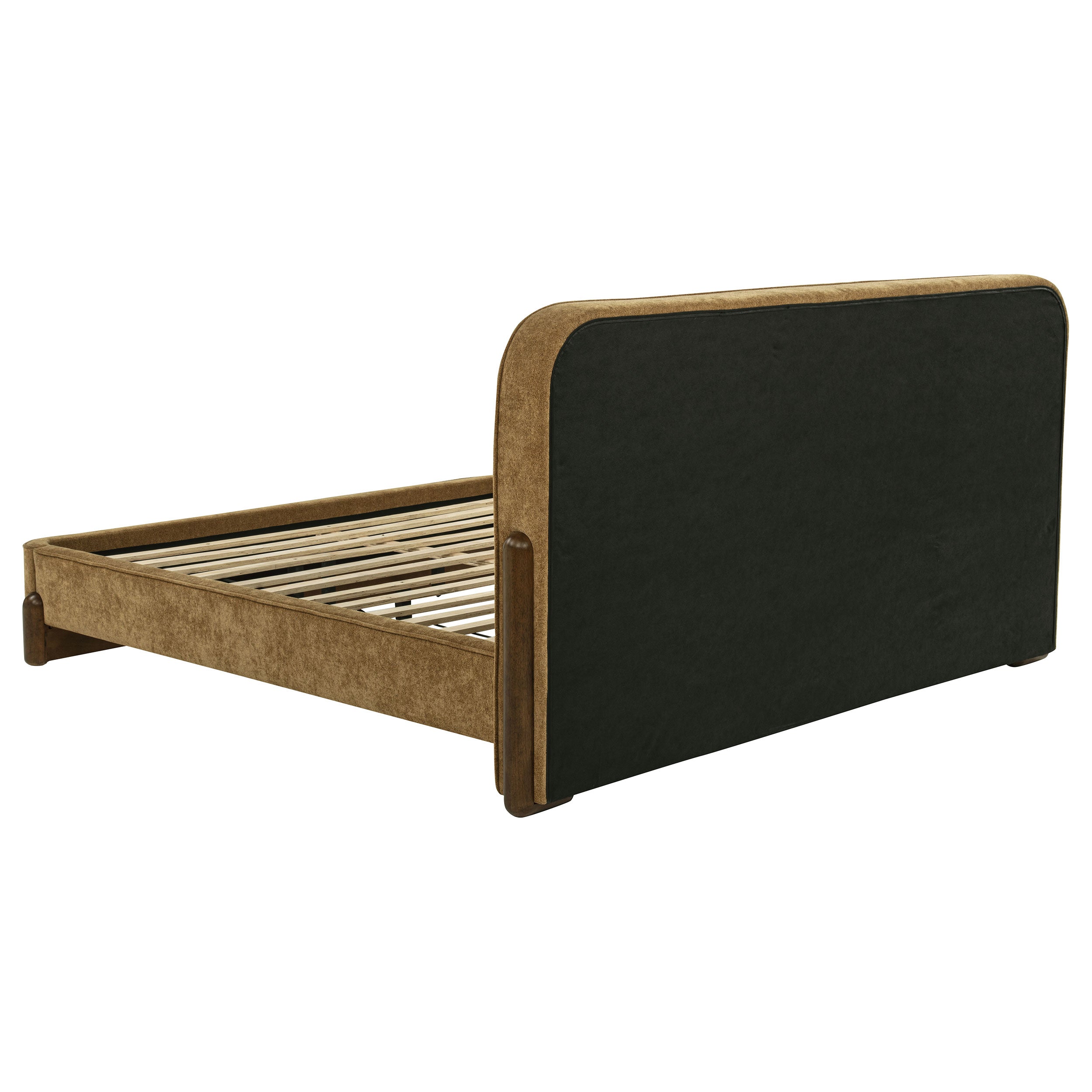 Baldacci Upholstered Eastern King Platform Bed Curry and Walnut — view 5