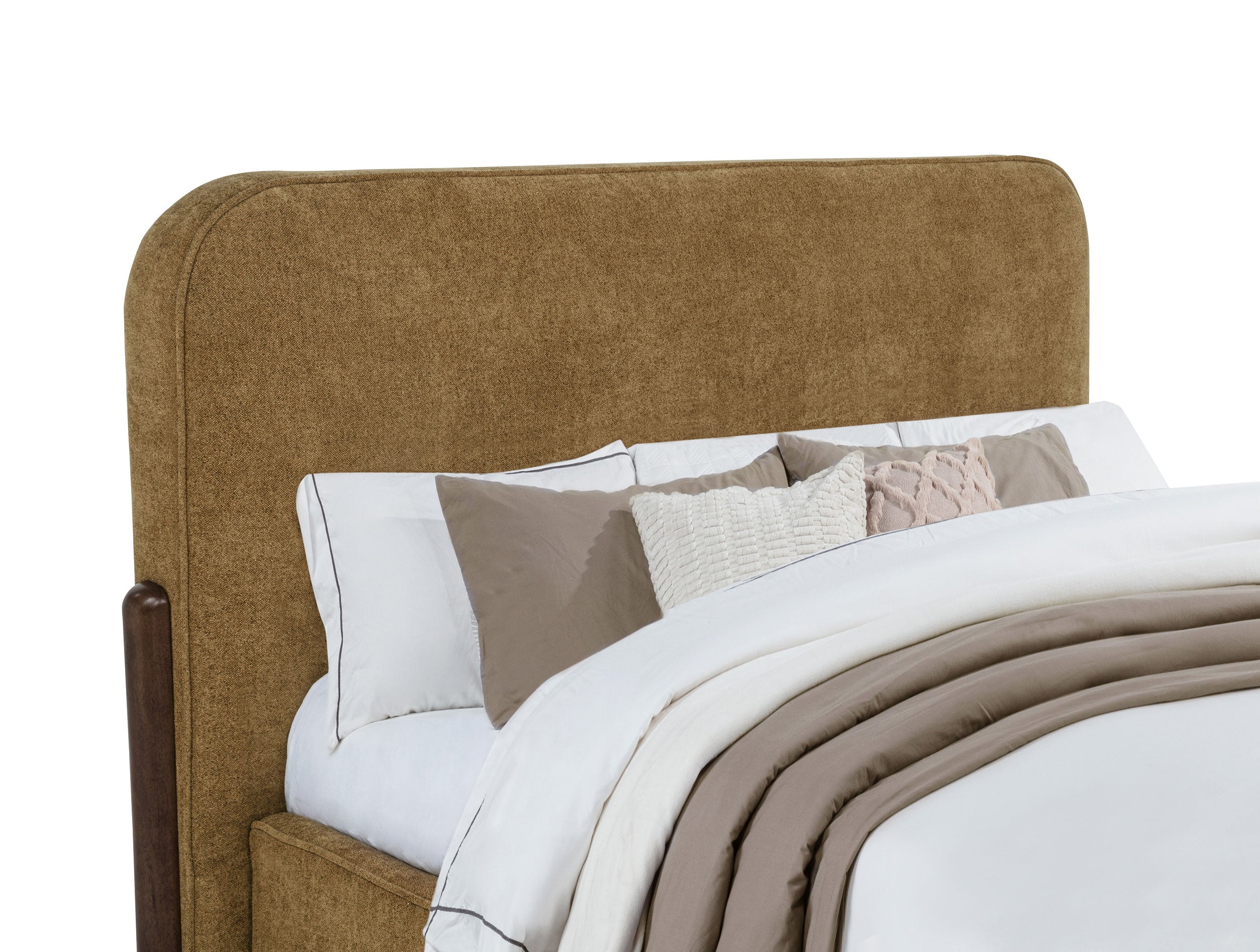 Baldacci Upholstered Eastern King Platform Bed Curry and Walnut — view 7