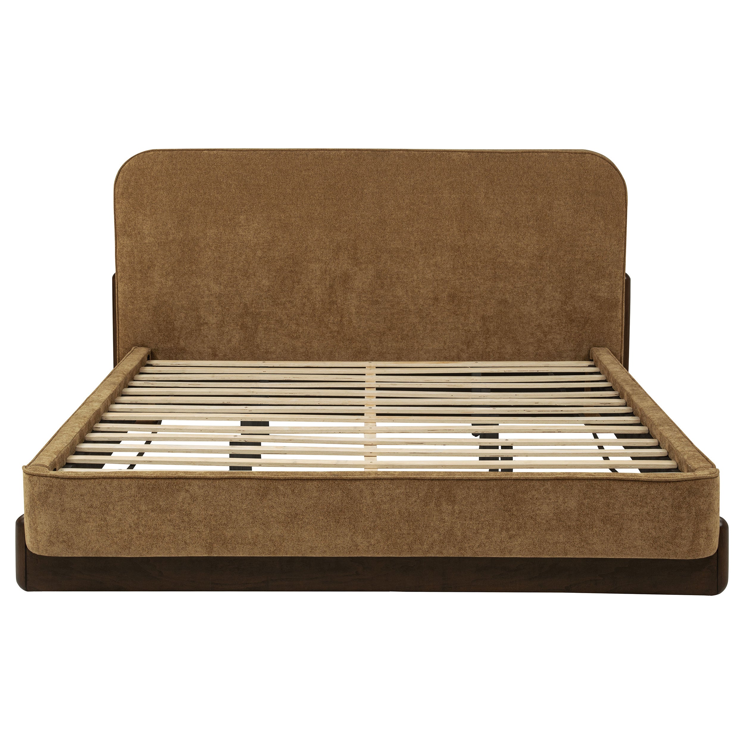 Baldacci Upholstered California King Platform Bed Curry and Walnut — view 4