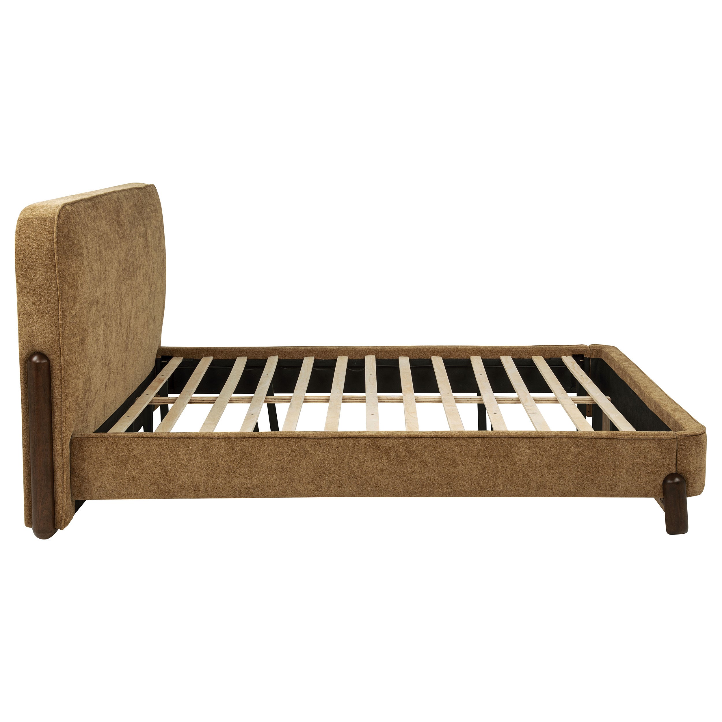 Baldacci Upholstered California King Platform Bed Curry and Walnut — view 6
