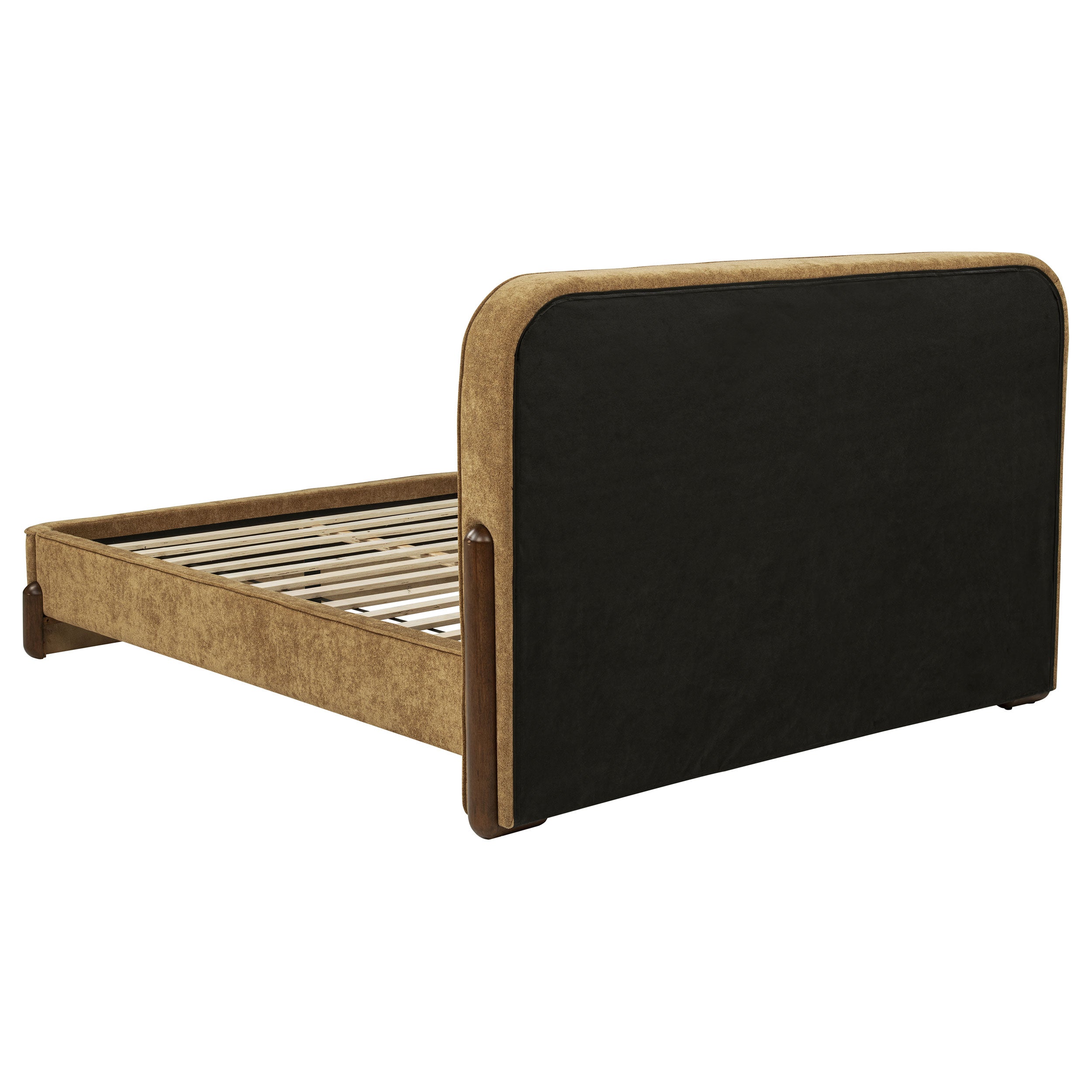Baldacci Upholstered Queen Platform Bed Curry and Walnut — view 5