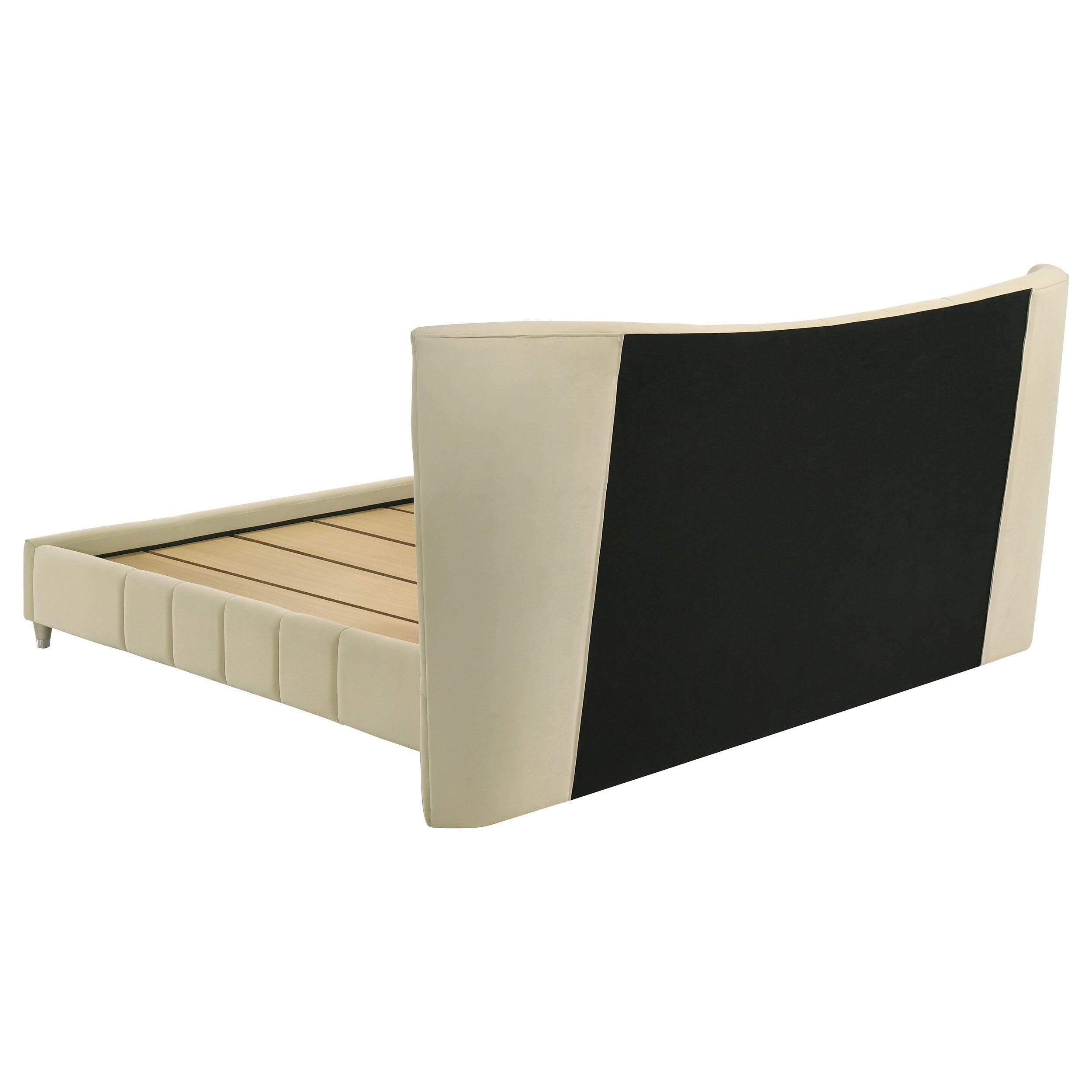 Evelyn Upholstered Eastern King Panel Platform Bed Ivory — view 6