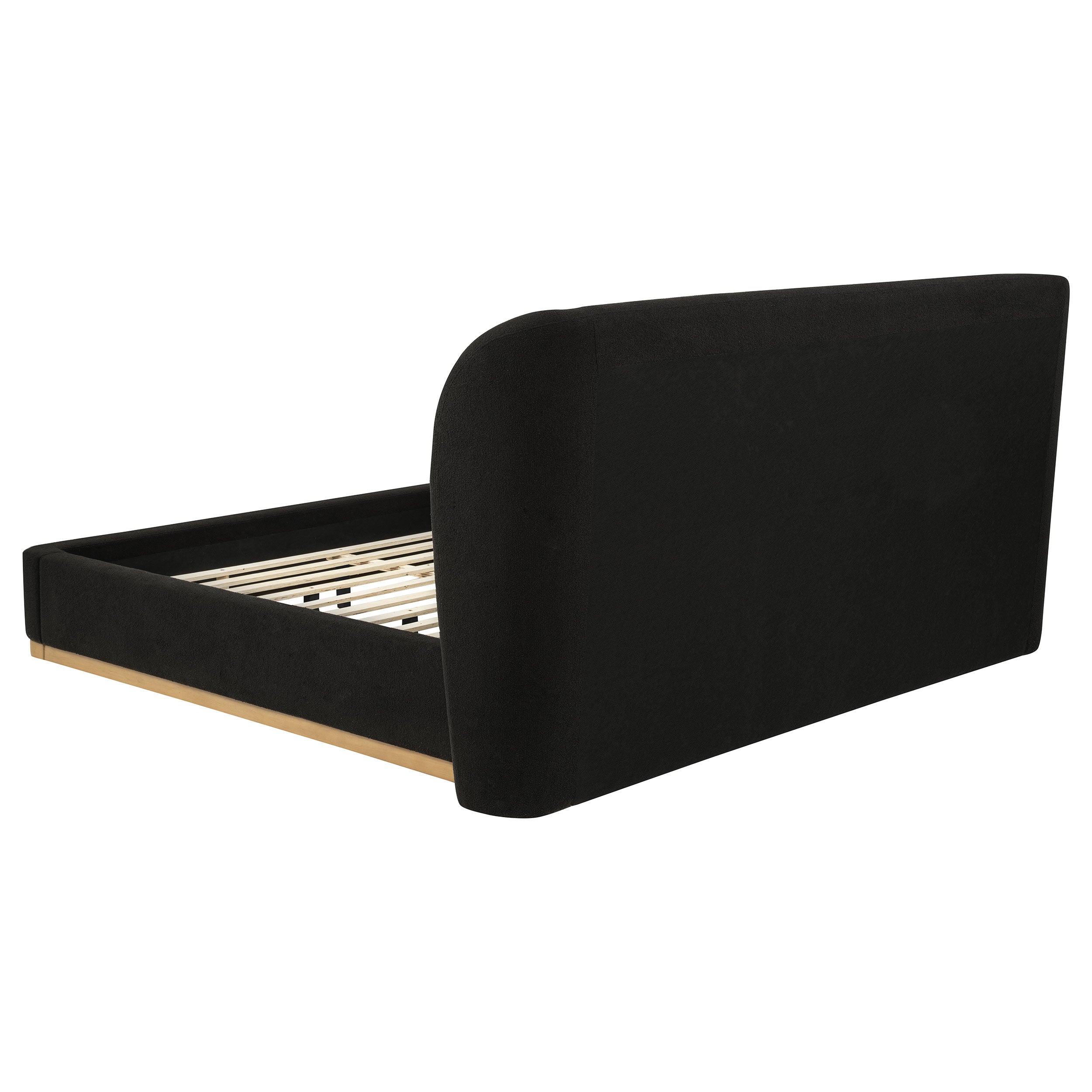 Blaire Upholstered Eastern King Wingback Platform Bed Black — view 5