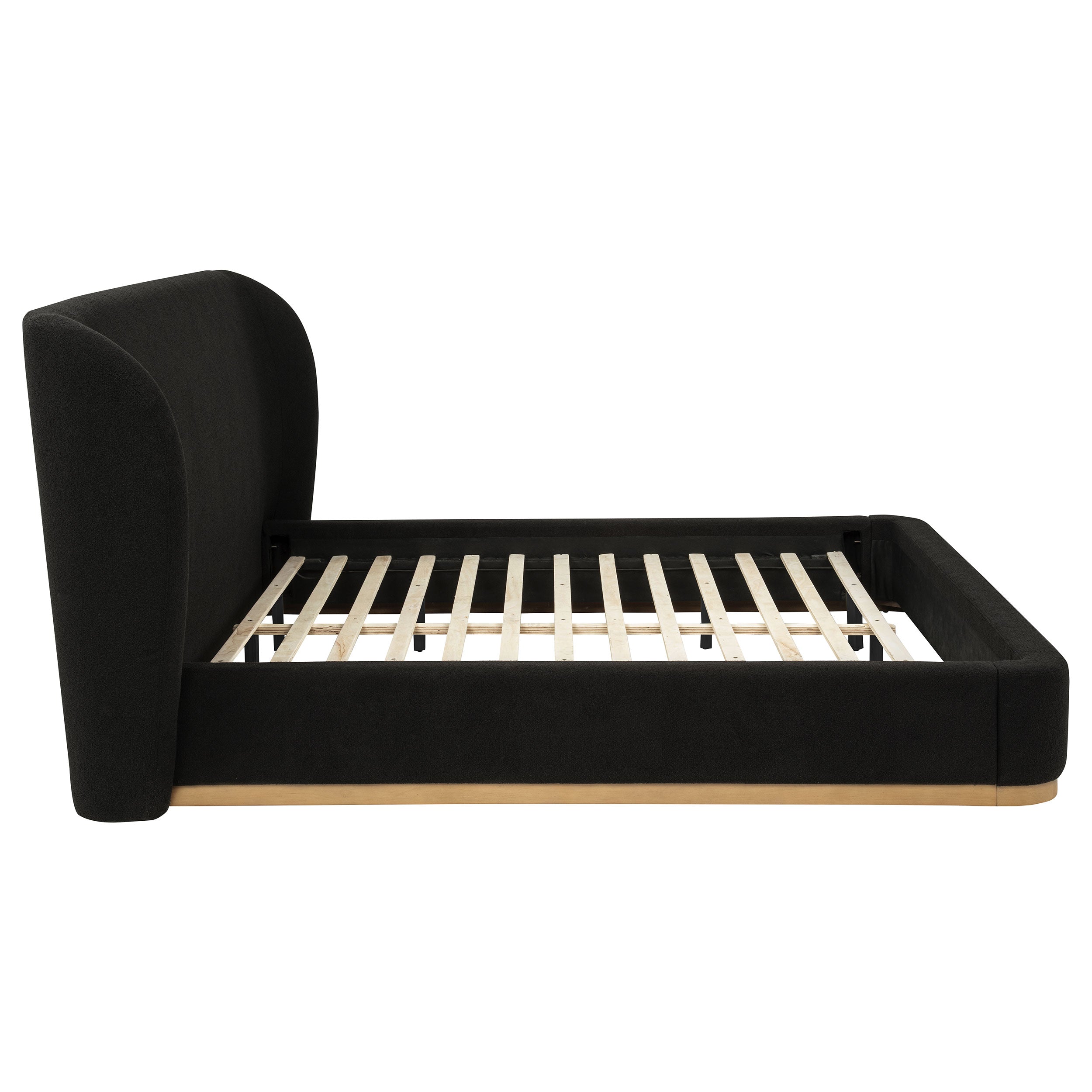Blaire Upholstered Eastern King Wingback Platform Bed Black — view 6