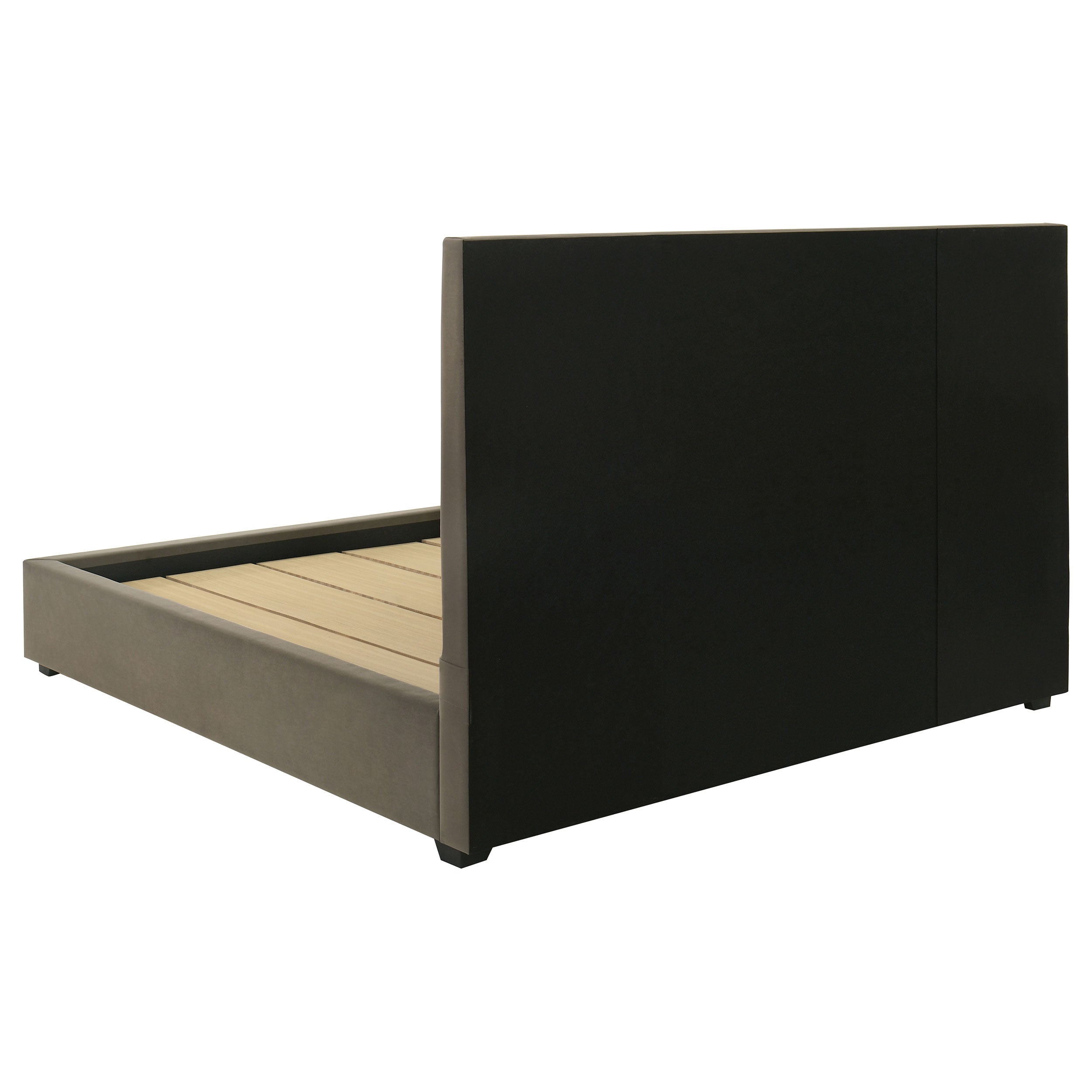 Delsea Upholstered Queen Panel Platform Bed Light Brown — view 5