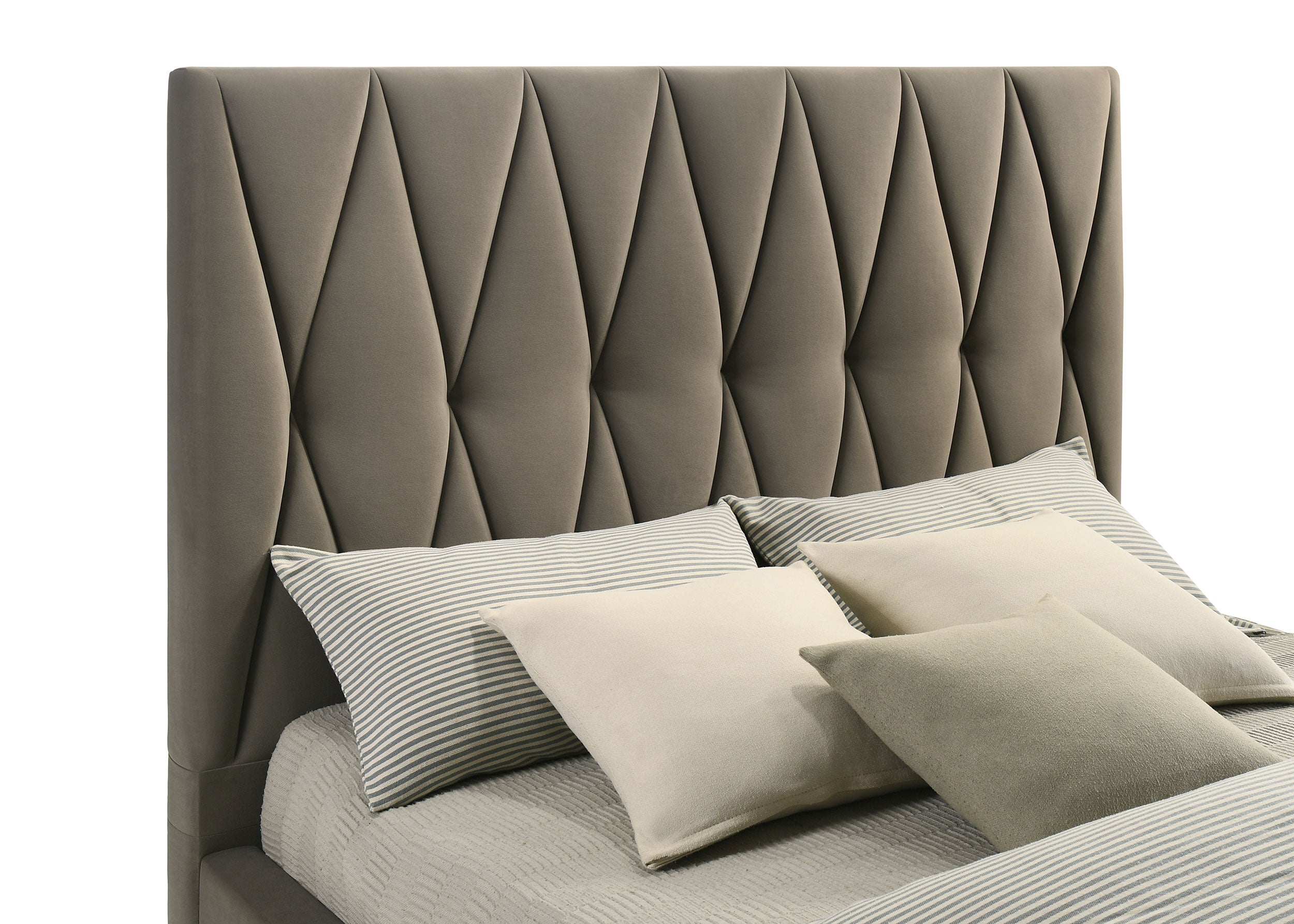Delsea Upholstered Queen Panel Platform Bed Light Brown — view 7
