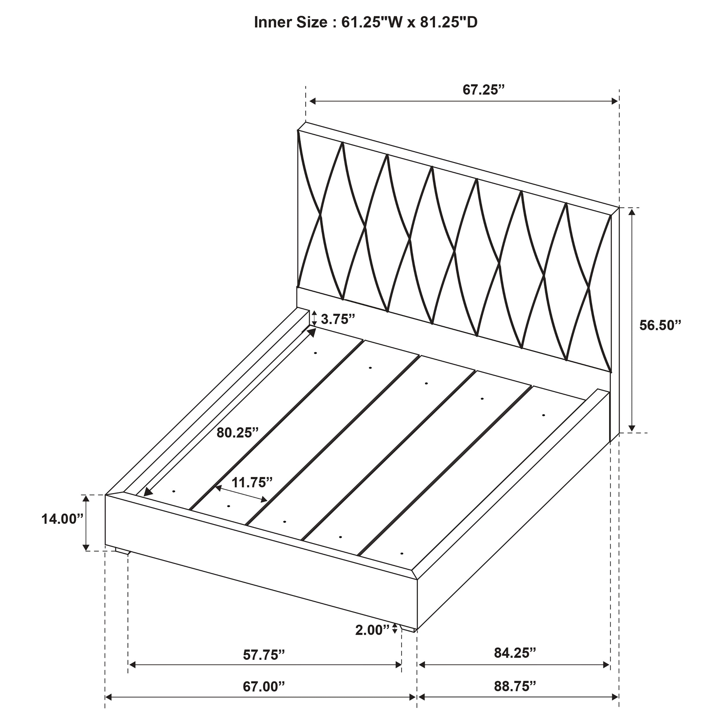Delsea Upholstered Queen Panel Platform Bed Light Brown — view 9