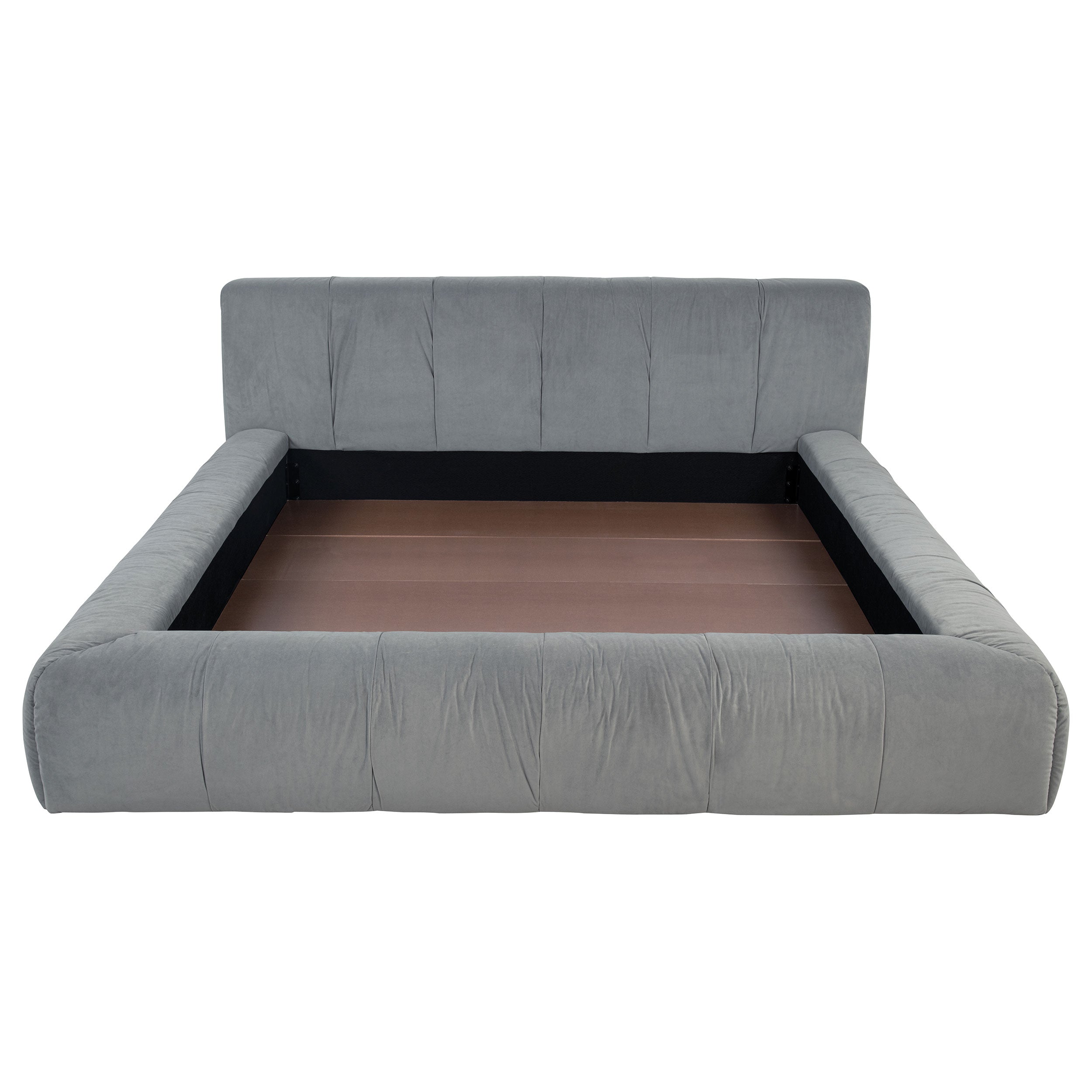 Wilshire Upholstered California King Platform Bed Grey — view 4