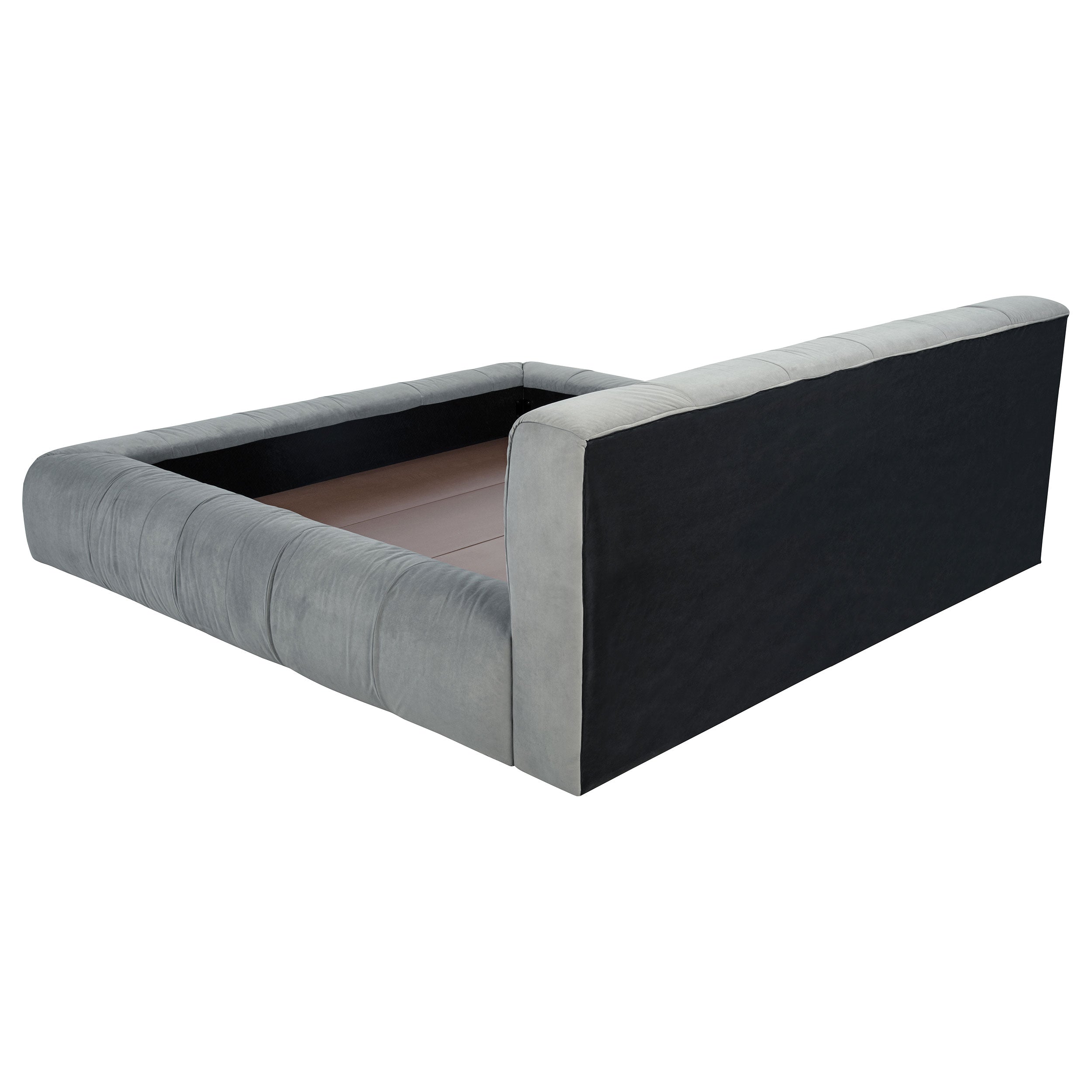 Wilshire Upholstered California King Platform Bed Grey — view 5