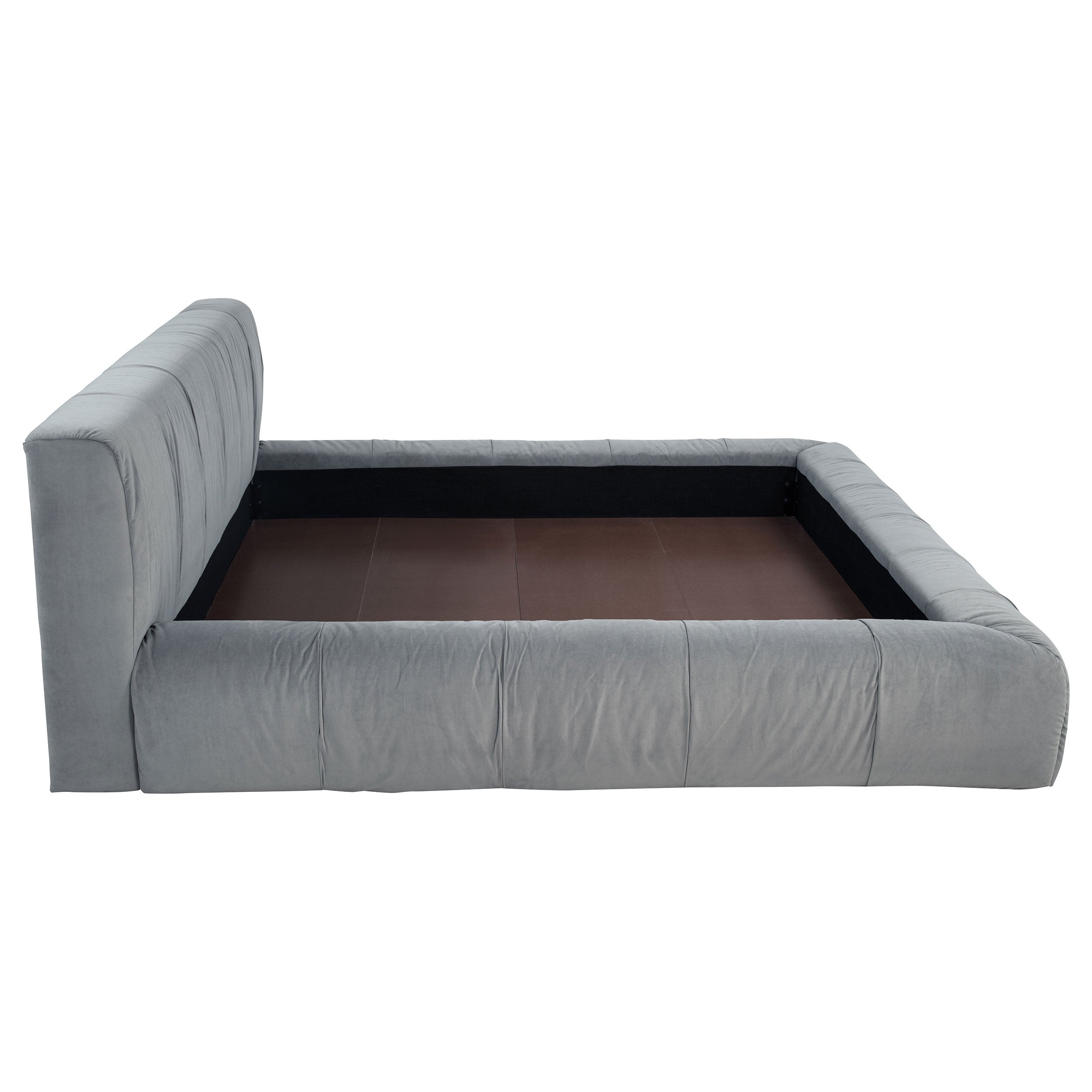 Wilshire Upholstered California King Platform Bed Grey — view 6