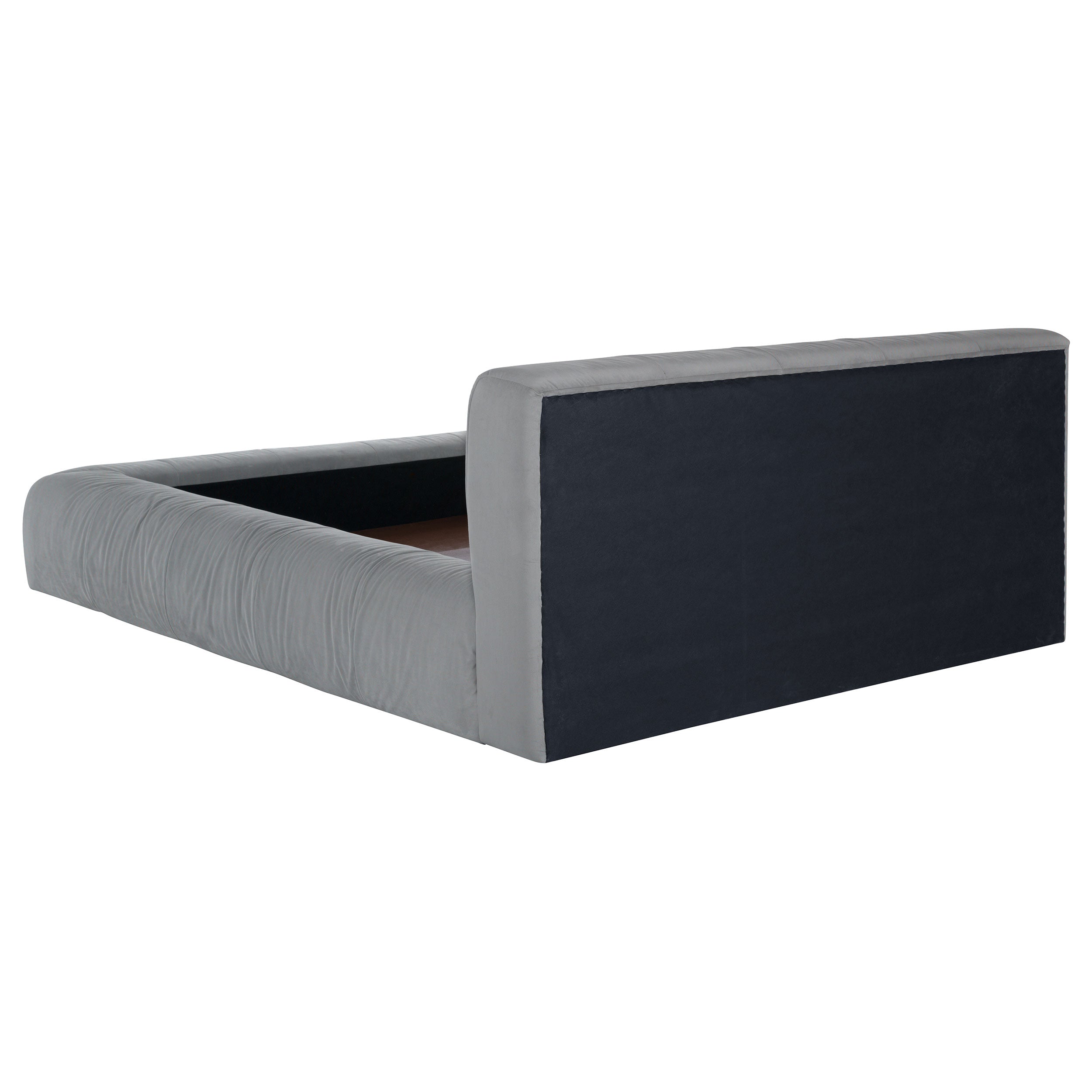 Wilshire Upholstered Queen Platform Bed Grey — view 4