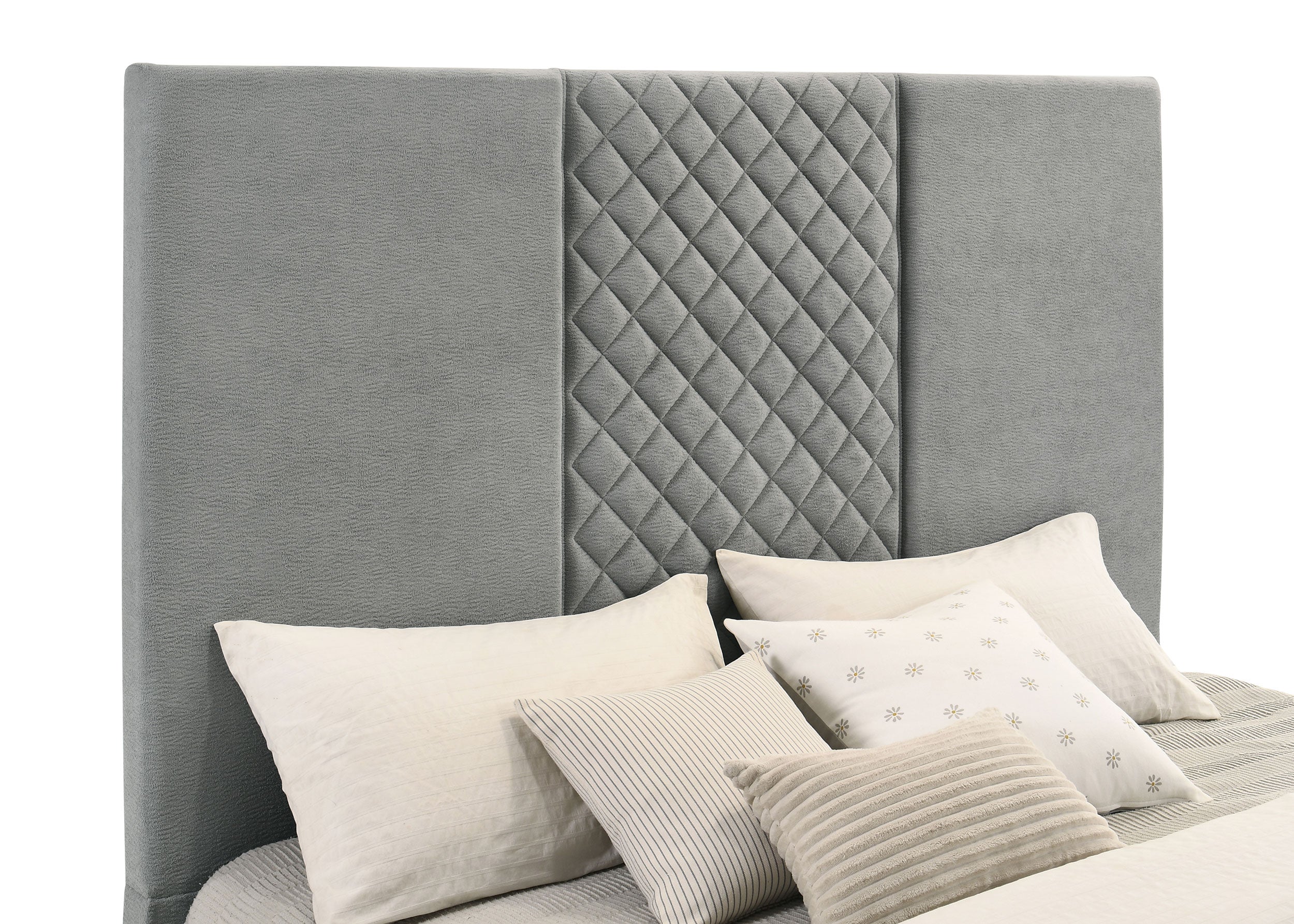 Tara 61-inch Upholstered Eastern King Panel TV Bed Grey — view 9