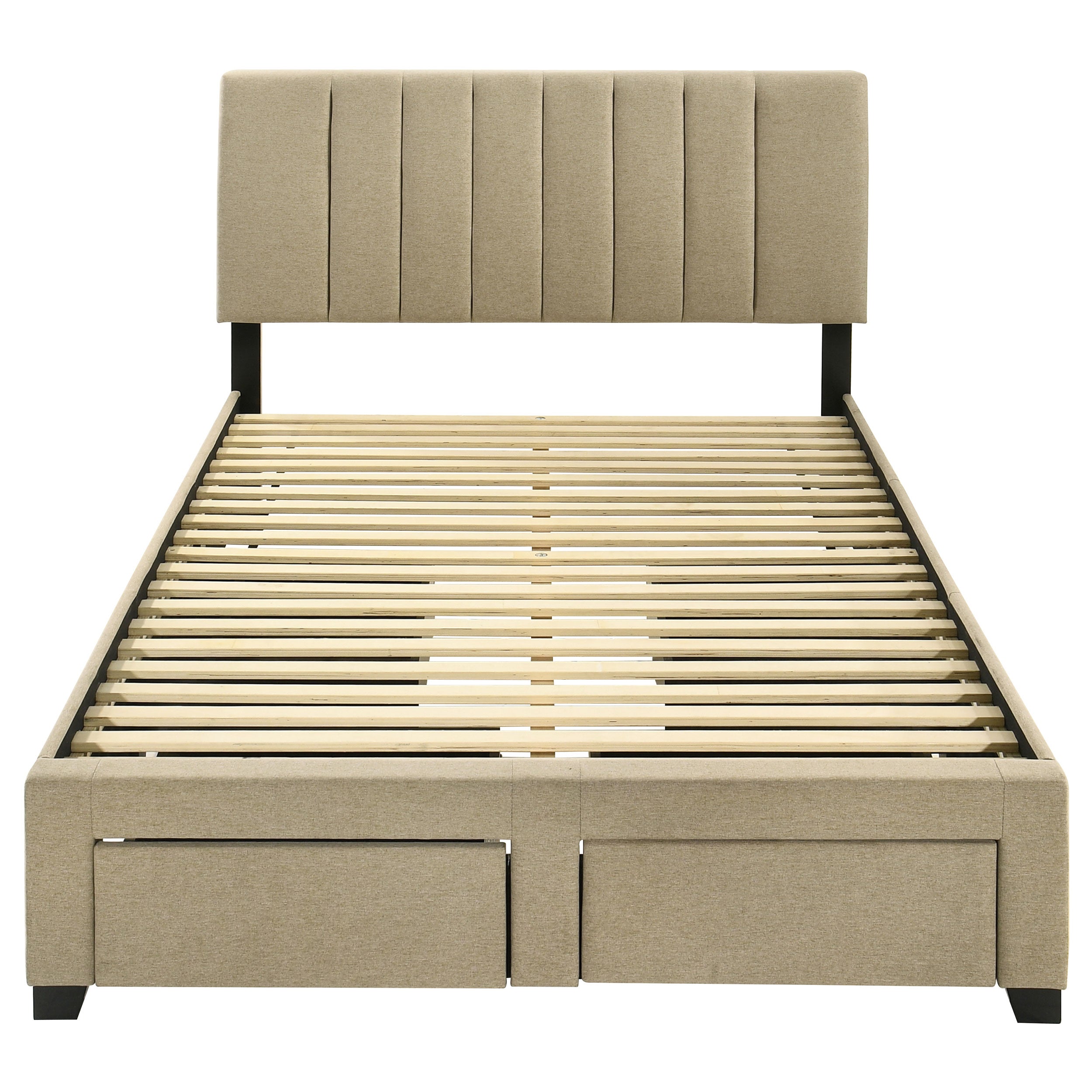 Wheatland 4-drawer Upholstered Full Storage Bed Light Brown — view 7