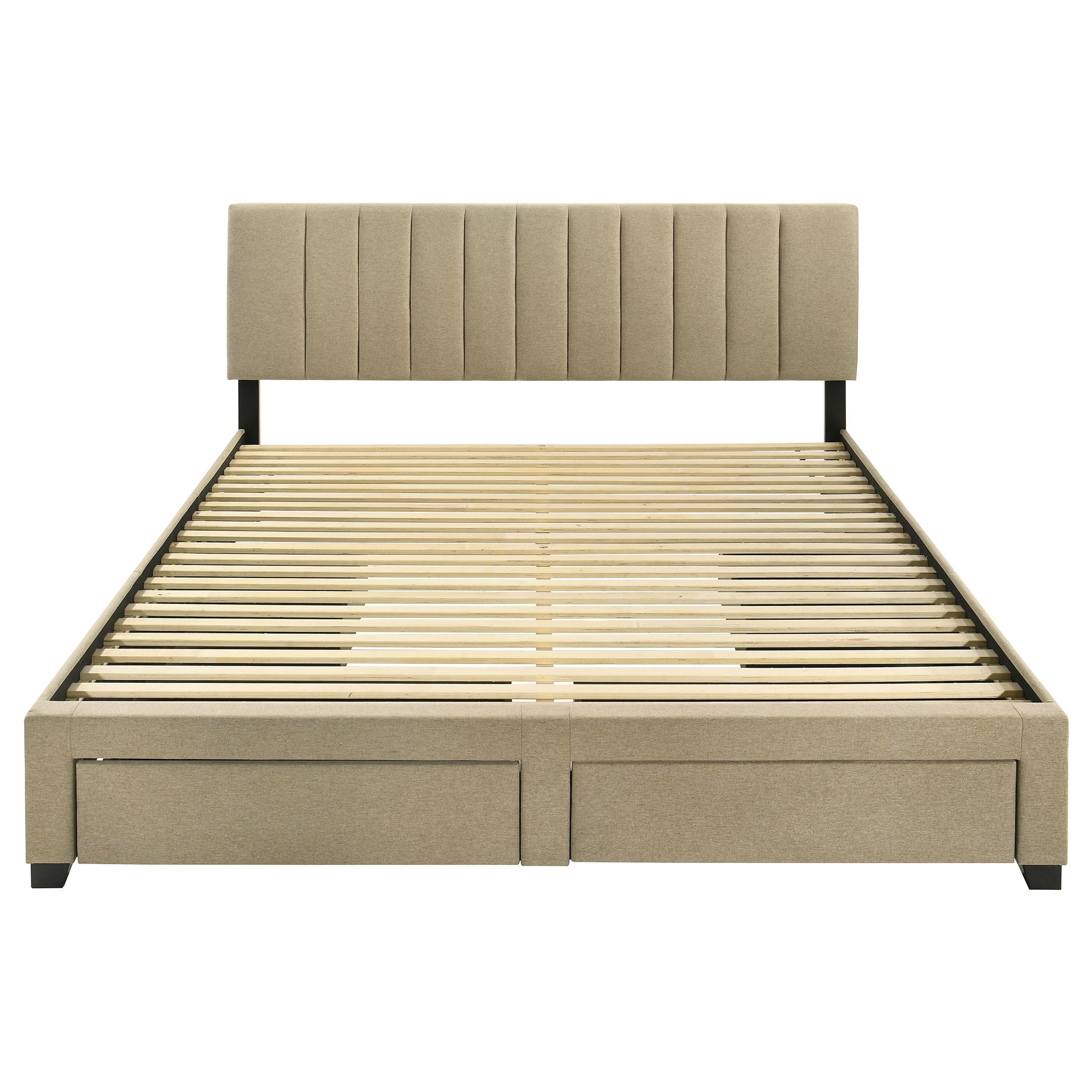 Wheatland 4-drawer Upholstered Eastern King Storage Bed Brown — view 7