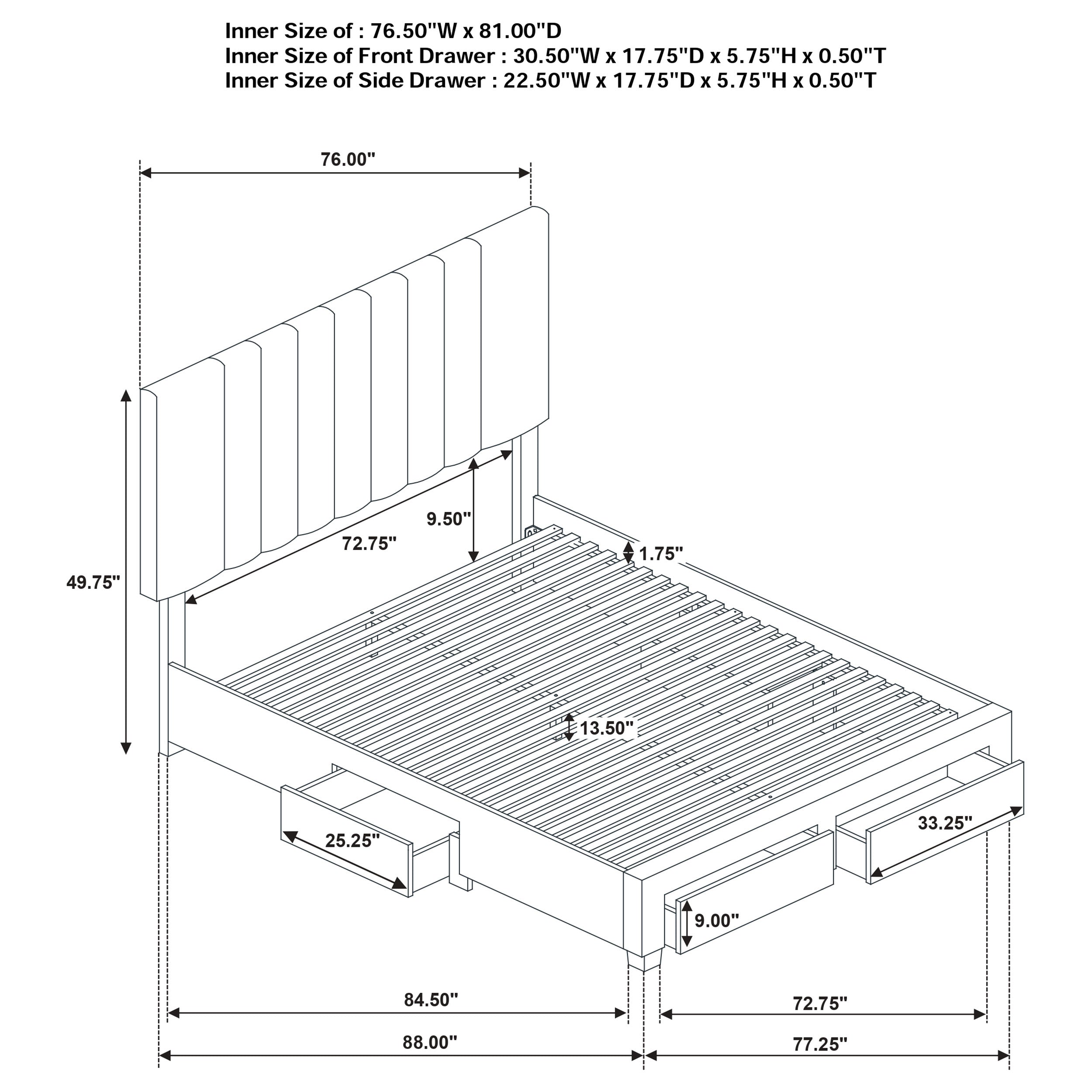 Wheatland 4-drawer Upholstered Eastern King Storage Bed Brown — view 12