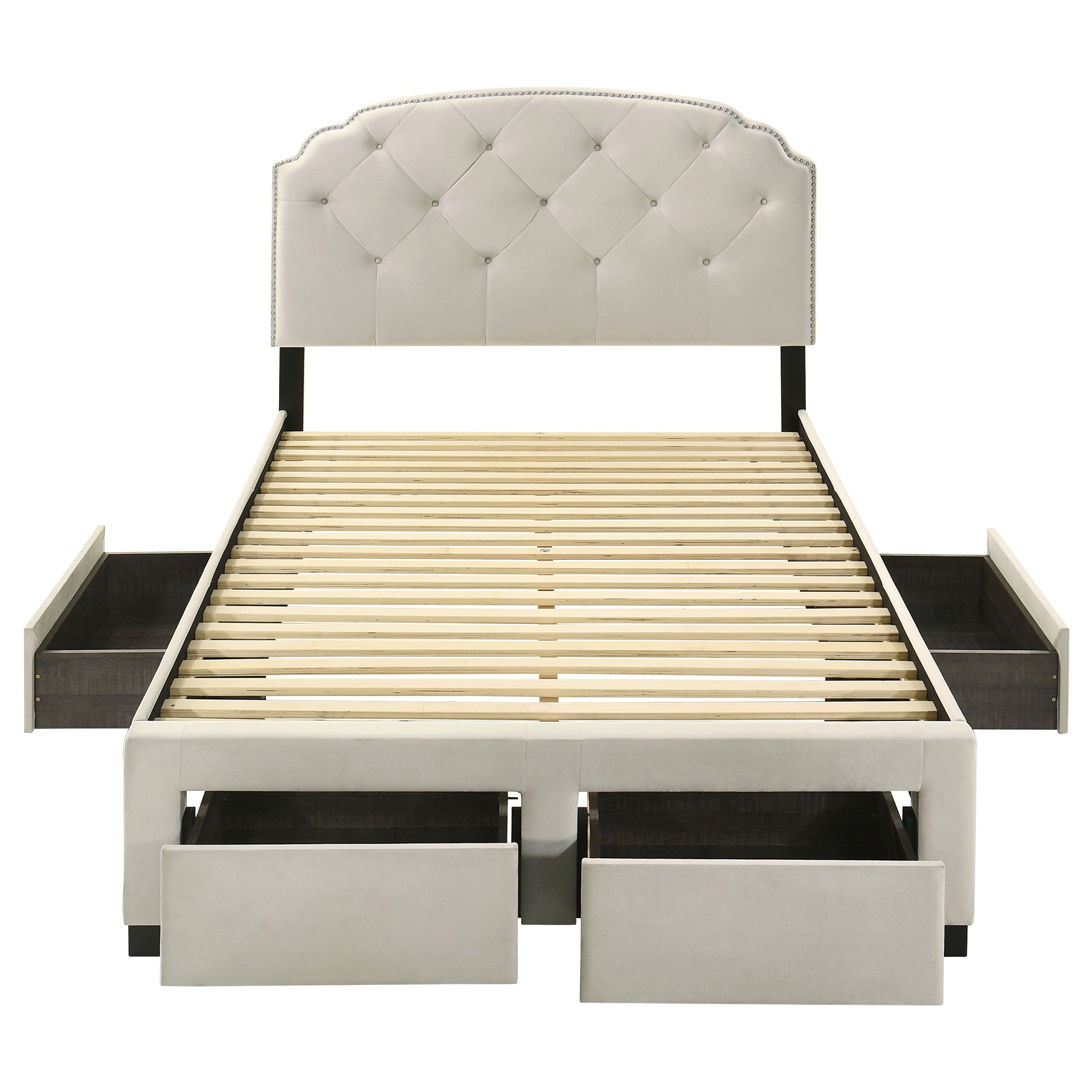 Marianna 4-drawer Upholstered Full Storage Bed Cream — view 8