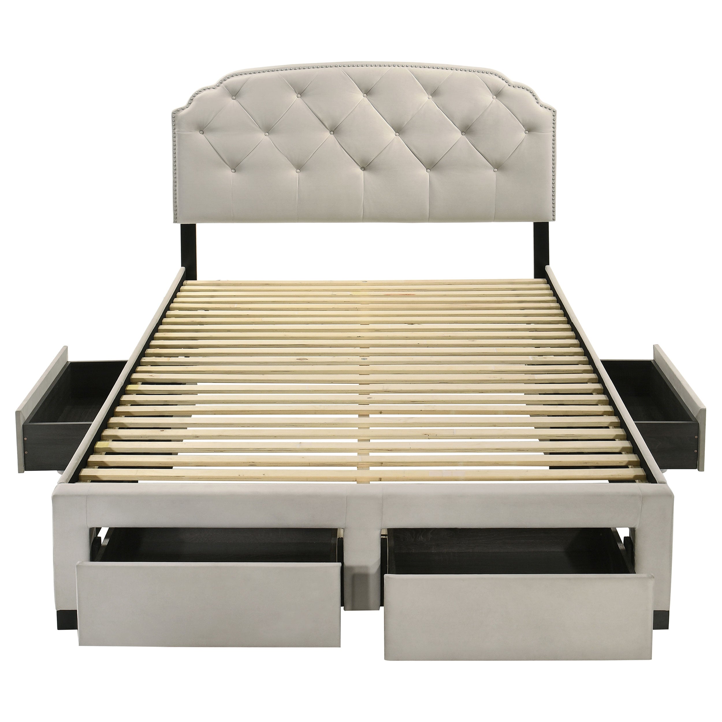 Marianna 4-drawer Upholstered Queen Storage Bed Cream — view 8
