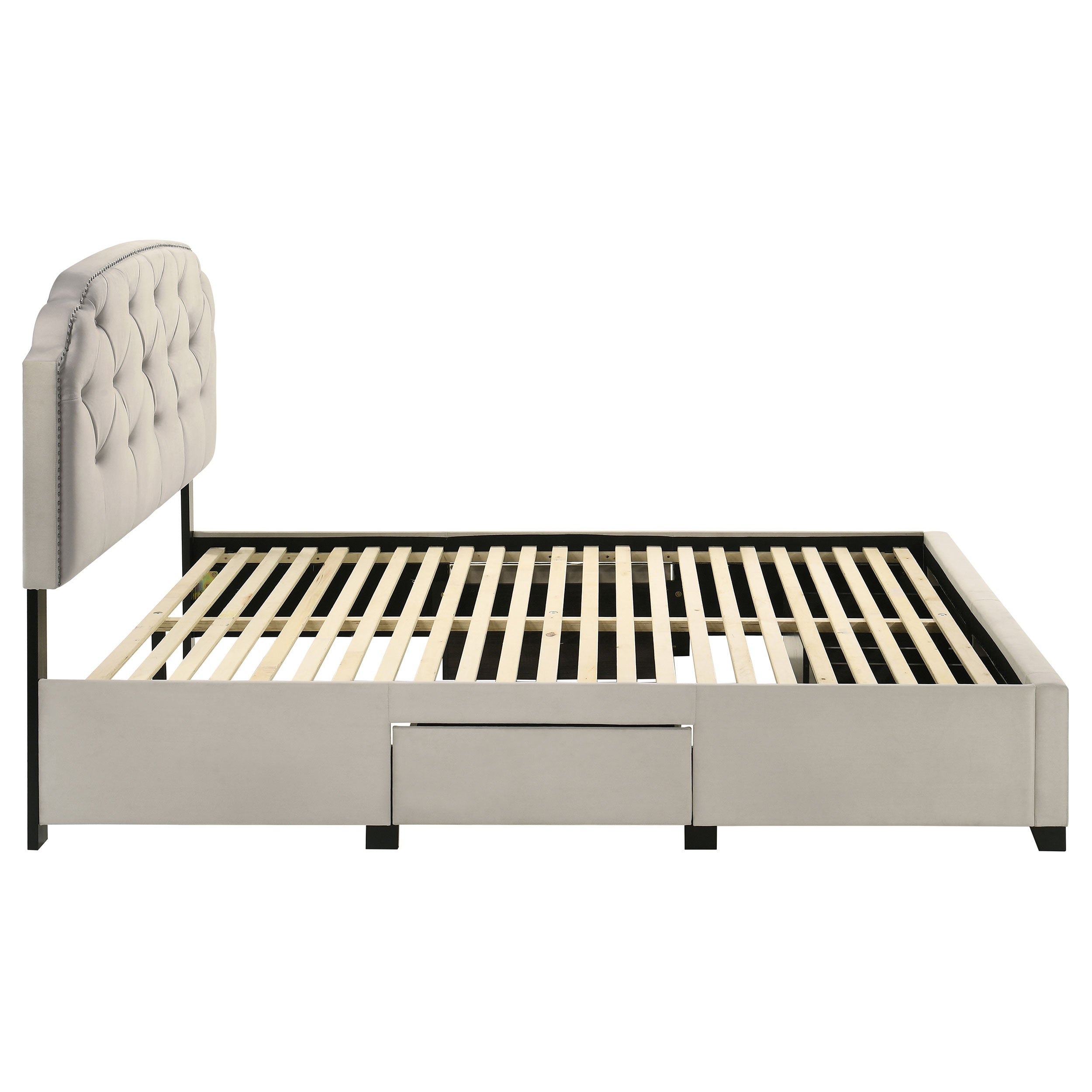 Marianna 4-drawer Upholstered Queen Storage Bed Cream — view 10
