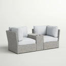 Outdoor Wicker Loveseat With Cushions