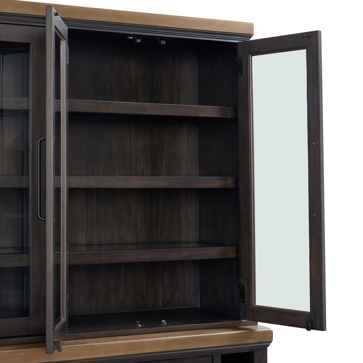 Montrose Server And Hutch With LED Light in Espresso And Brown by Elements International, view 3