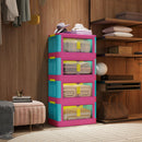 Folding Storage Cabinet With Magnetic Doors And Wheels