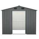 Outdoor Storage Shed, Galvanized Steel Garden Shed With 4 Vents & Double Sliding Door