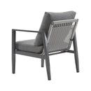 Modern Lounge Chair With Rope Accents And Cushions