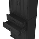 Elegant Multi Functional Storage Cabinet With Slide Rail Drawers, Adjustable Shelves