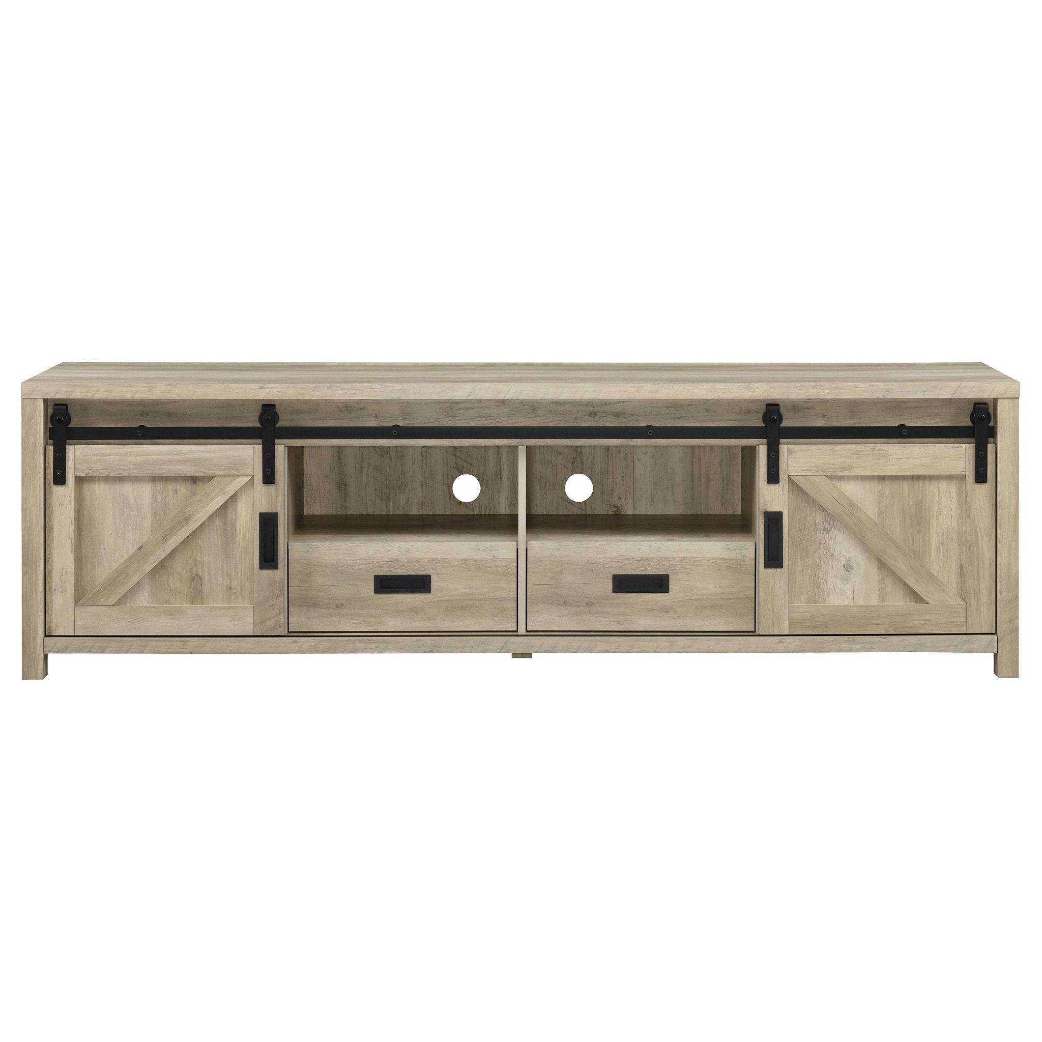 Madra 2-door Engineered Wood 79-inch TV Stand Distressed Pine