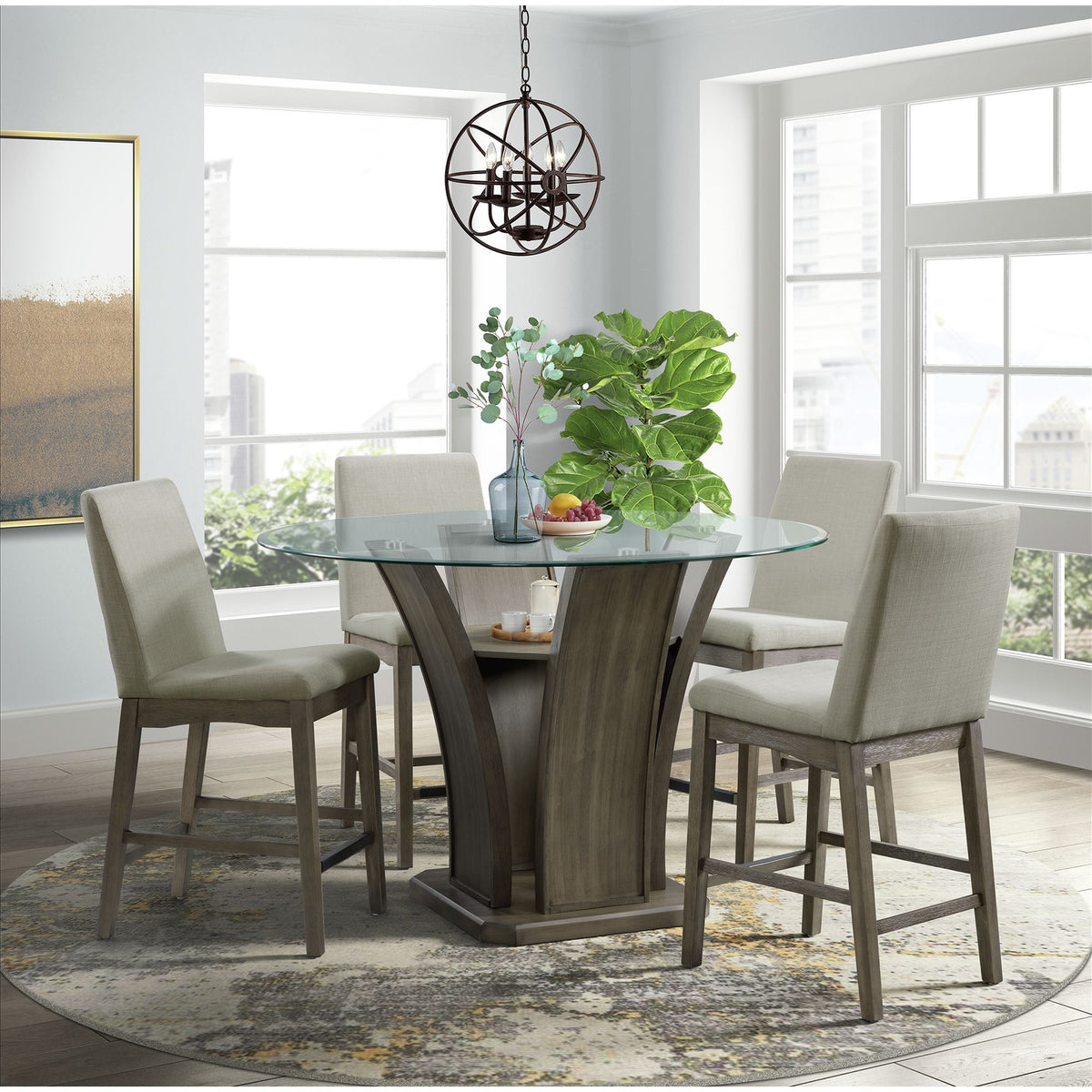 Dapper Counter Height Side Chair (Set of 2) in Beige by Elements International, view 4